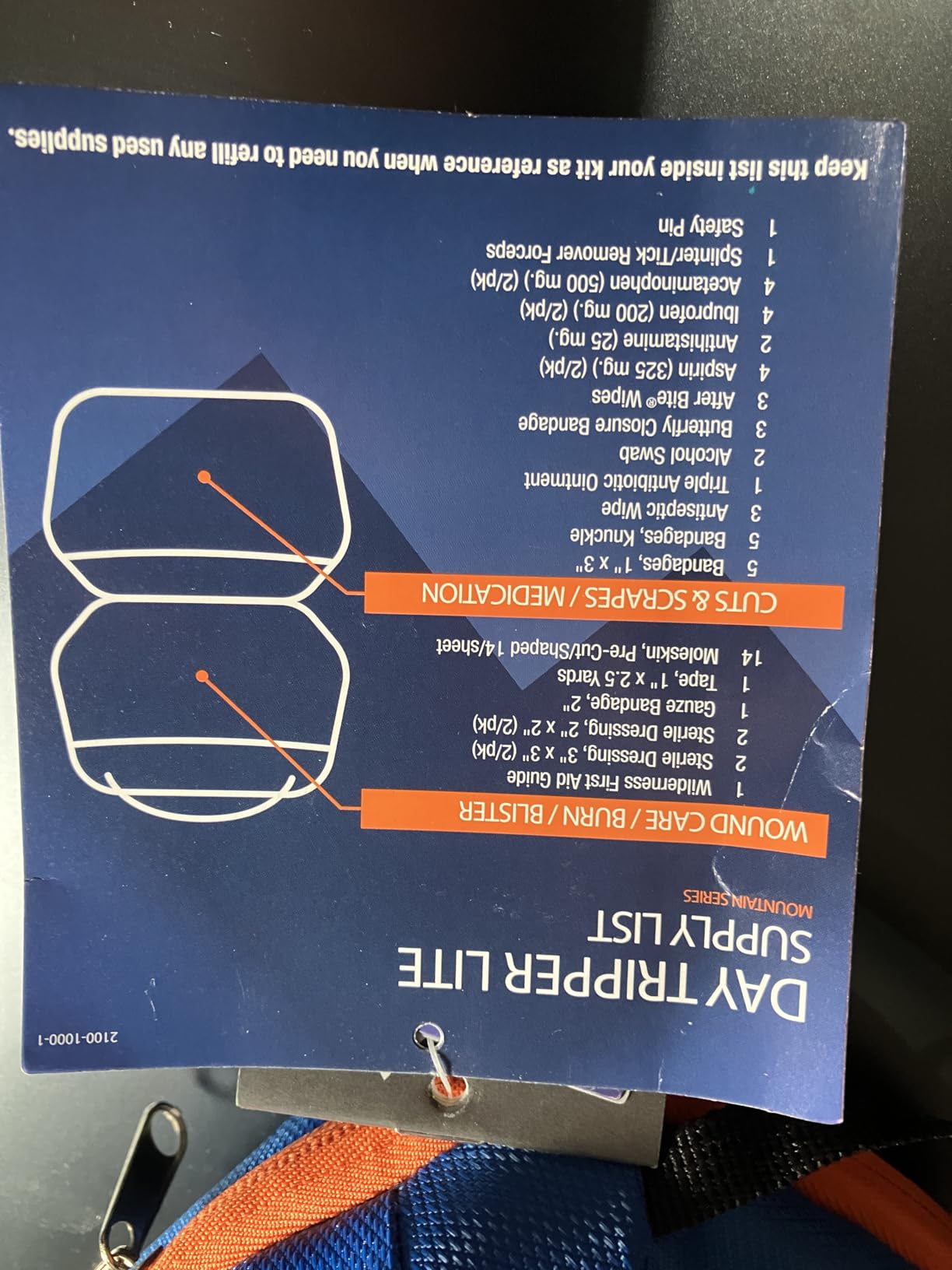 Adventure Medical Kits Mountain Series Medical Kit (Day Tripper Lite) - 59 Pieces, blue/orange, one size (0100-1000) customer photo 2