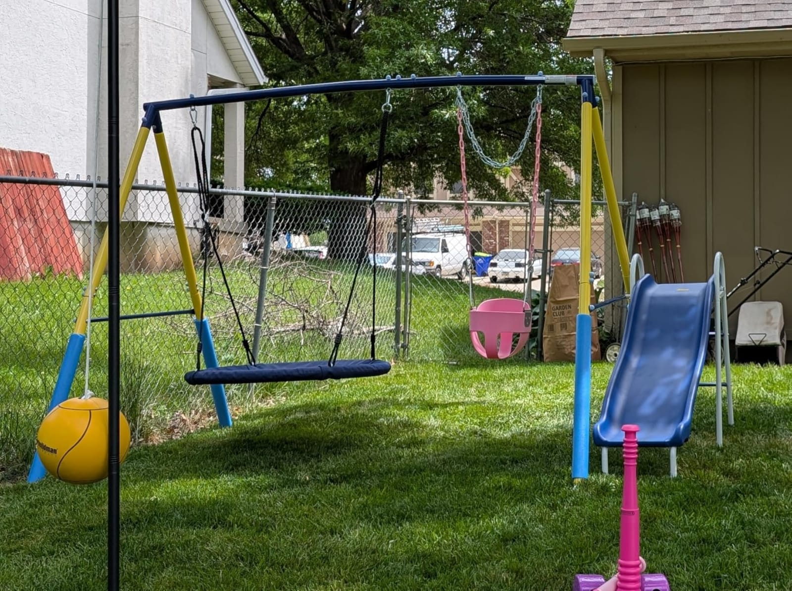 Sportspower My First Metal Swing Set with Slide, 4 Kids Max, Blue, Yellow customer photo 2