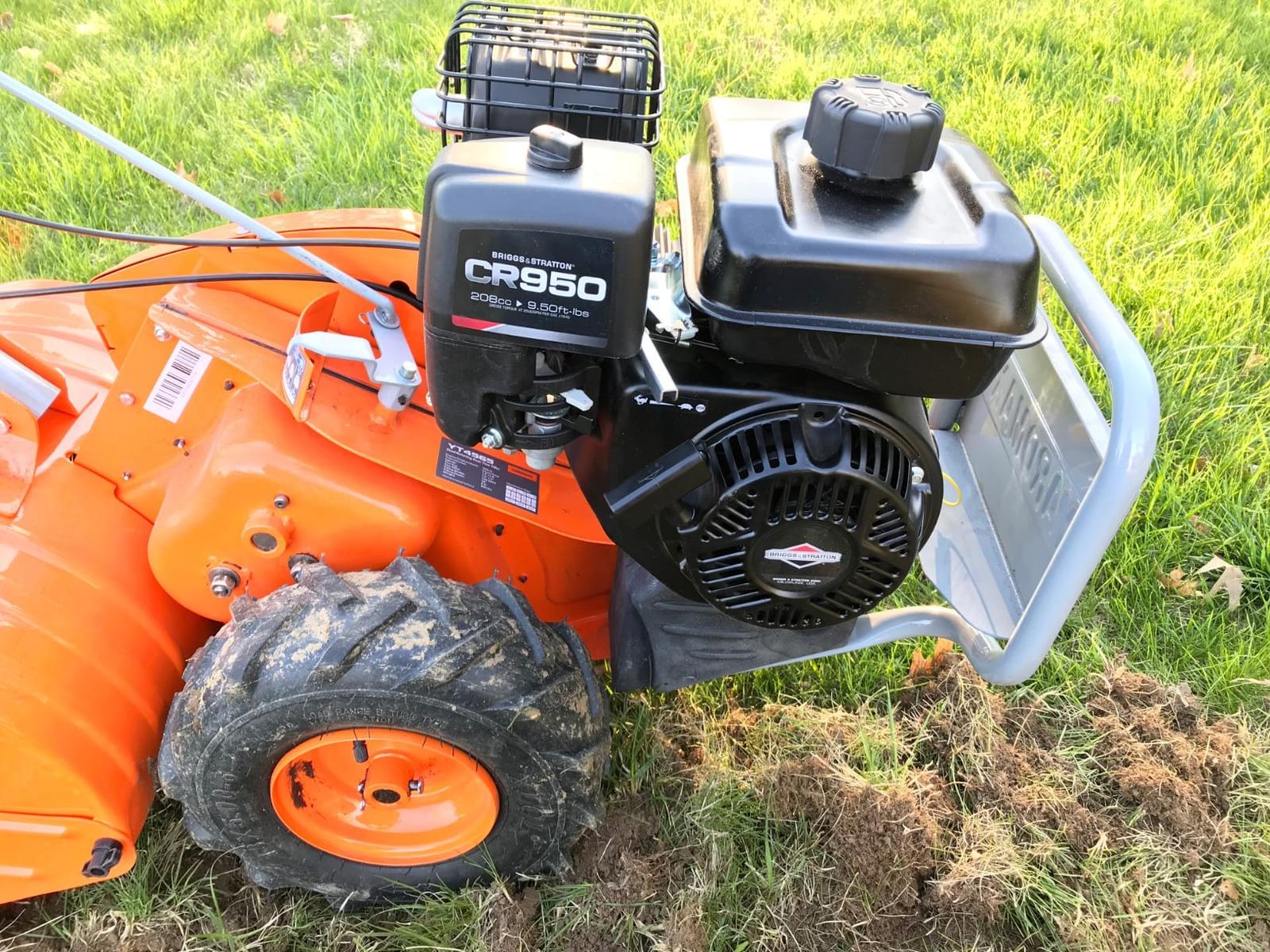 YARDMAX 18 in. 212 cc Gas OHV Engine Rear Tine Tiller with Dual Rotating Tilling customer photo 2