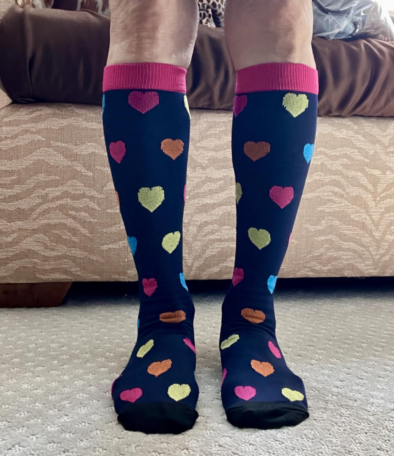 CHARMKING Compression Socks for Women & Men Circulation (8 Pairs) 15-20 mmHg Best Calf Socks Support for Athletic Cycling customer photo 1