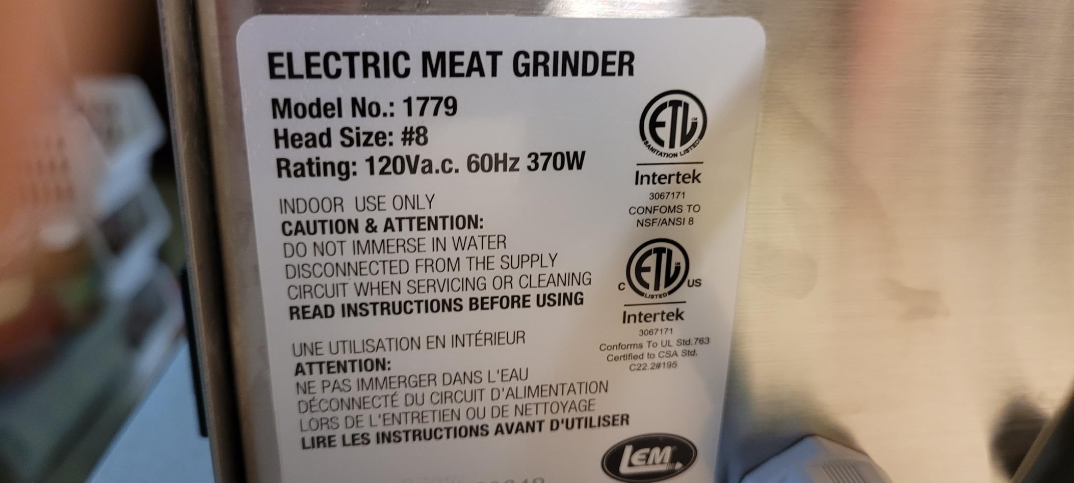 LEM Products BigBite #12 Meat Grinder, Electric Meat Grinder customer photo 1