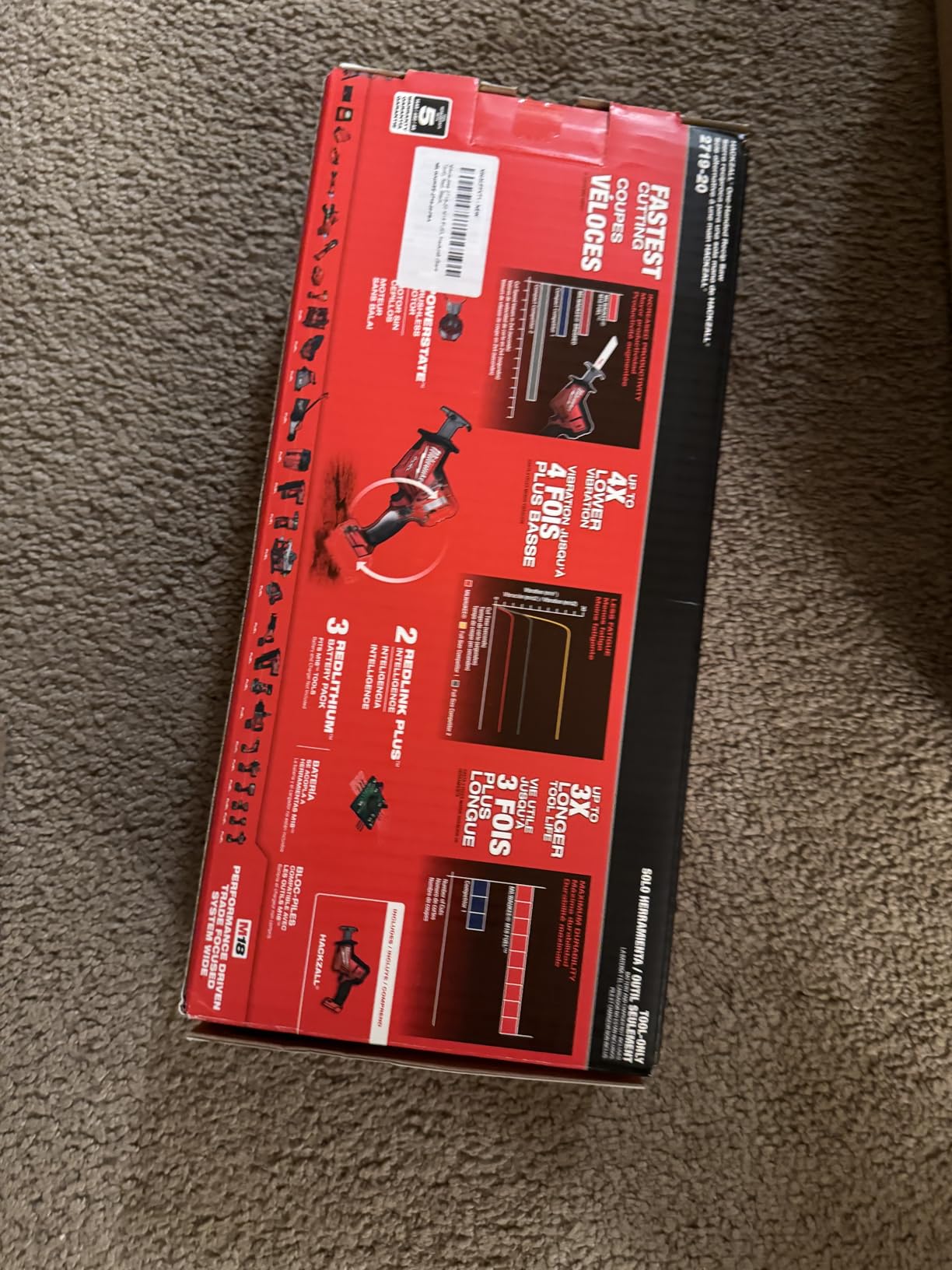 Milwaukee 2719-20 M18 FUEL Hackzall (Bare Tool), Red, Black, customer photo 1