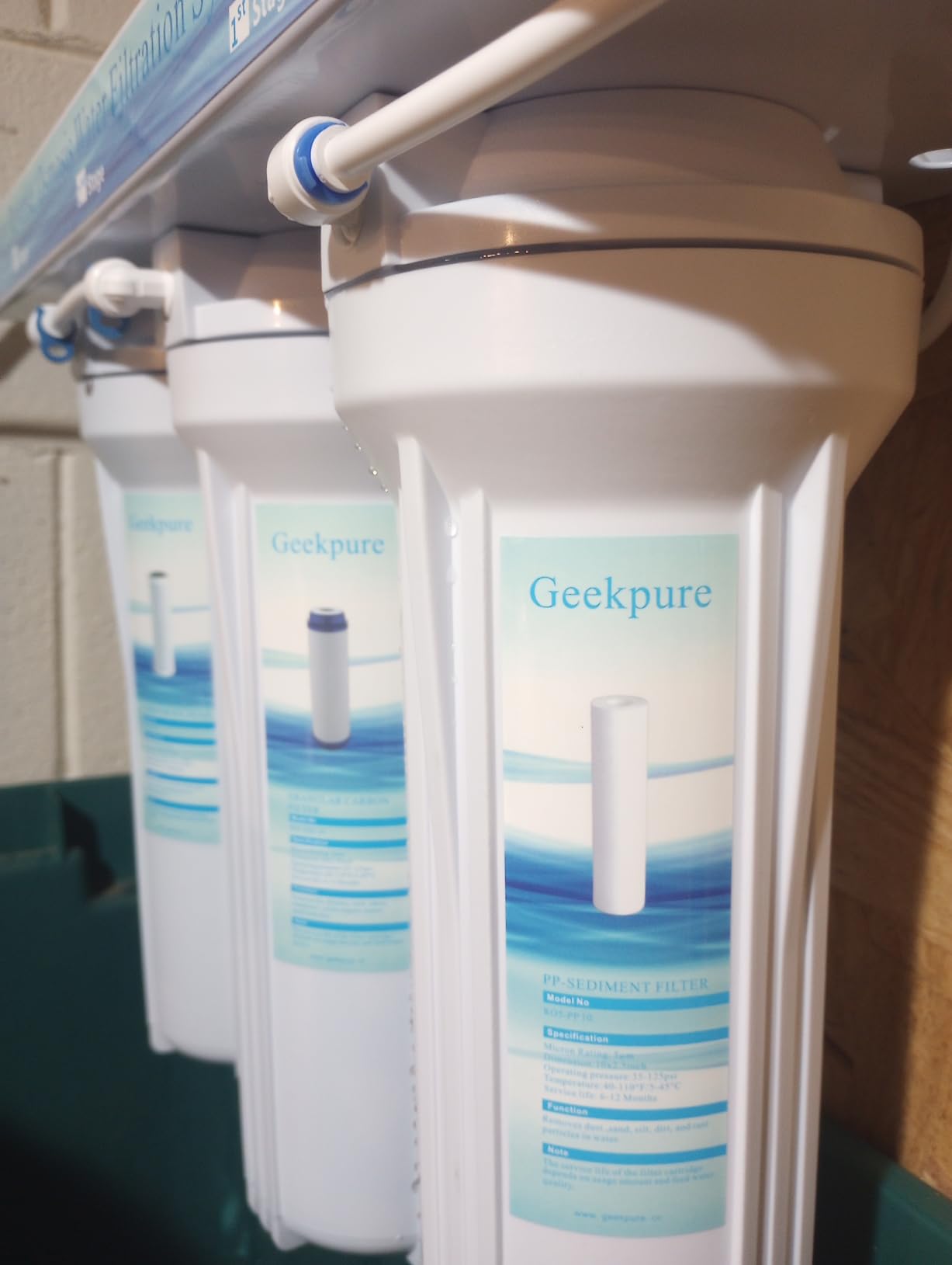 Geekpure 6 Stage Reverse Osmosis RO Drinking Water Filter System-75 GPD customer photo 2