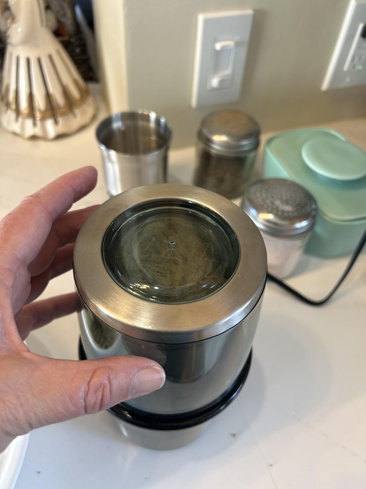 Secura Electric Coffee Grinder and Spice Grinder with 2 Stainless Steel Blades Removable Bowl customer photo 1