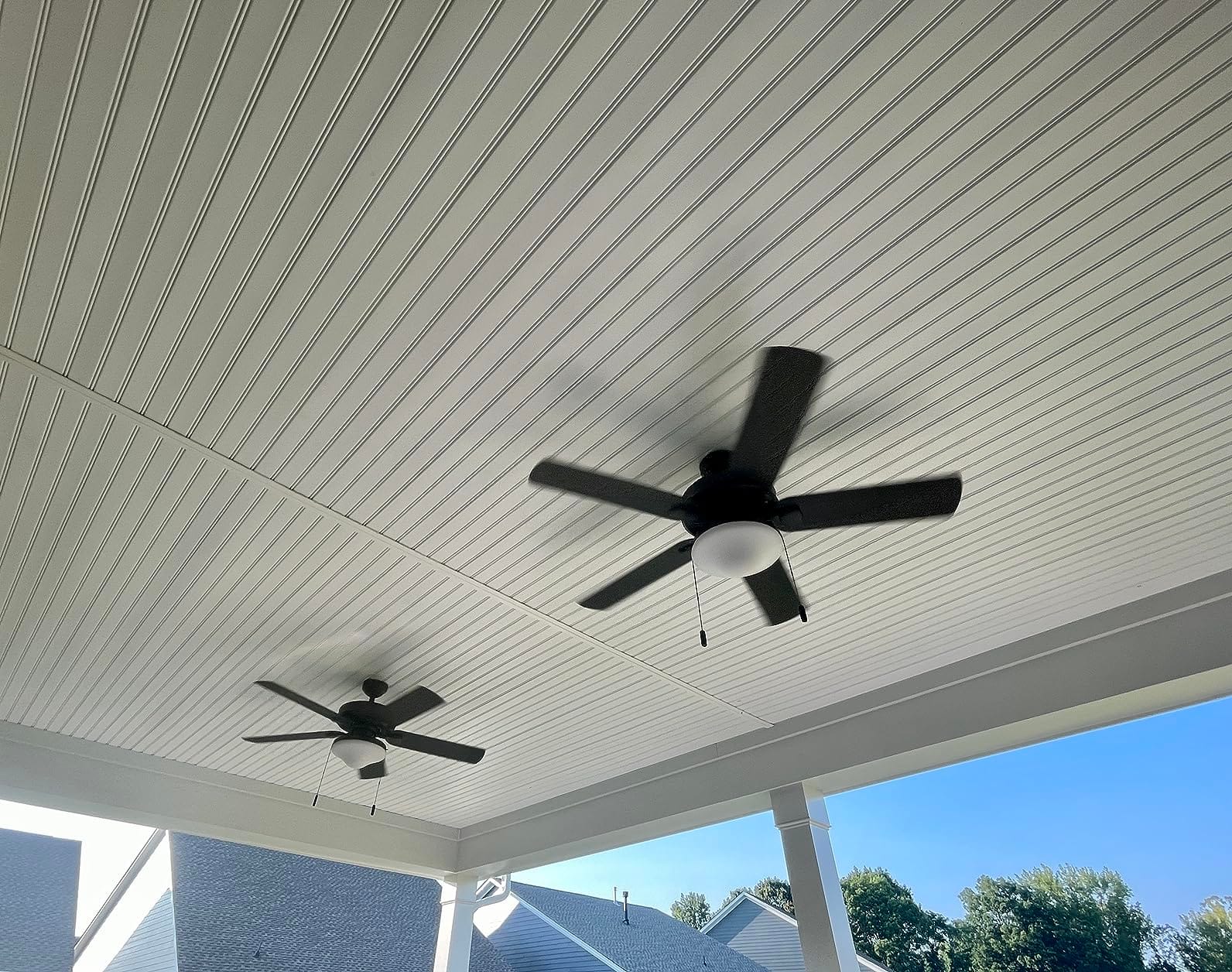 Honeywell Ceiling Fans Belmar 52 Inch Ceiling Fan With Light, Indoor/Outdoor Ceiling Fan with Pull Chain, LED Tri-Mount 5 Blade Design, ETL Damp Rated, Bronze (50512-01) customer photo 1