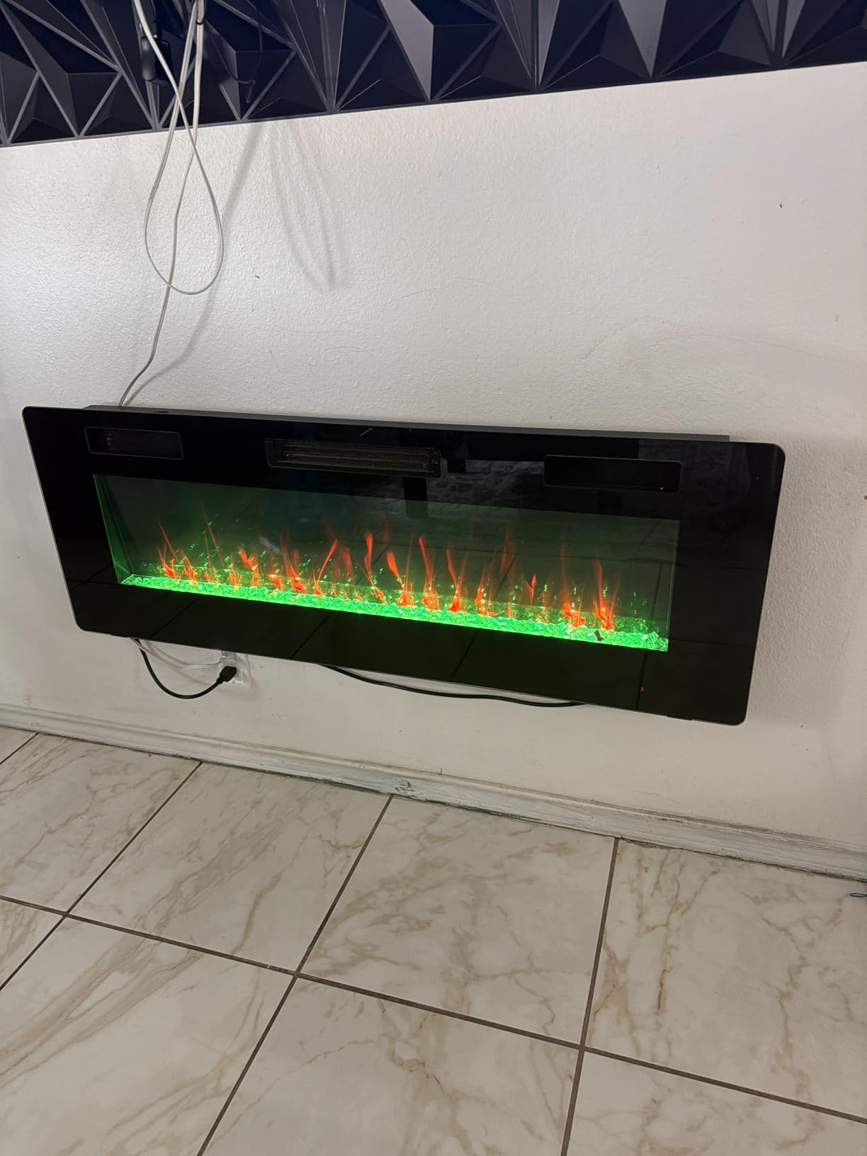 60 inch Electric Fireplace Recessed and Wall Mounted Insert customer photo 1