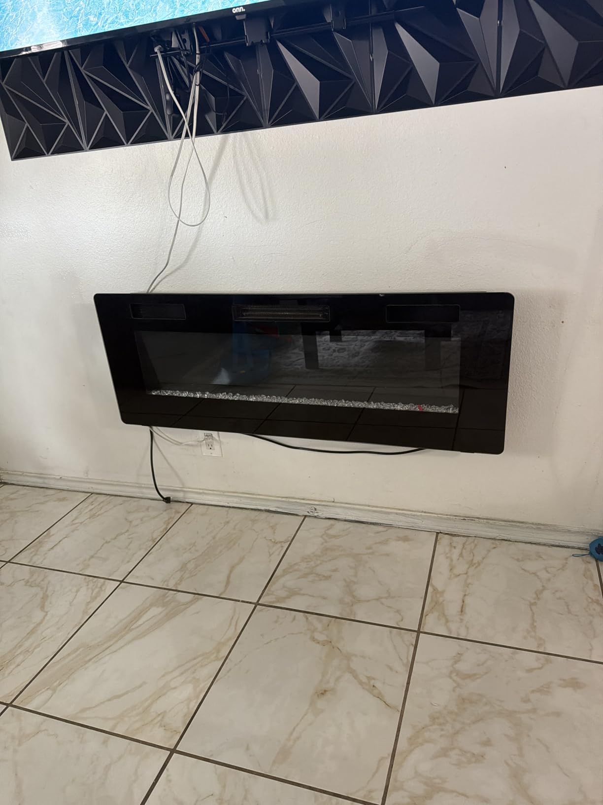 60 inch Electric Fireplace Recessed and Wall Mounted Insert customer photo 2