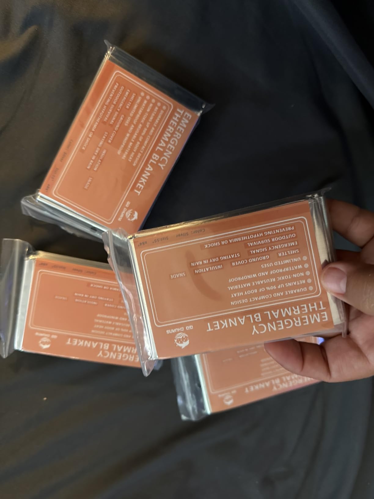 QIO CHUANG Emergency Mylar Thermal Blankets 4 Packs Survival Kit 84''x55'' customer photo 2