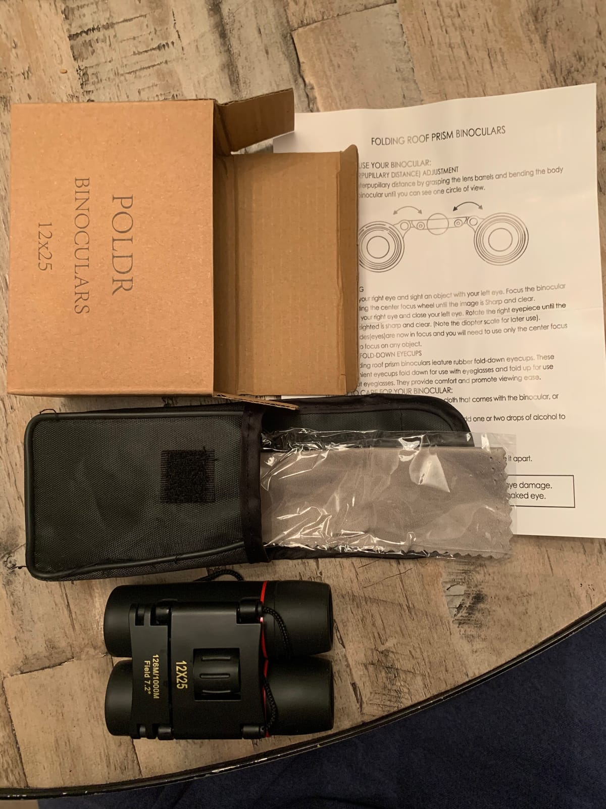 POLDR 12X25 Small Pocket Binoculars Compact for Adults customer photo 1