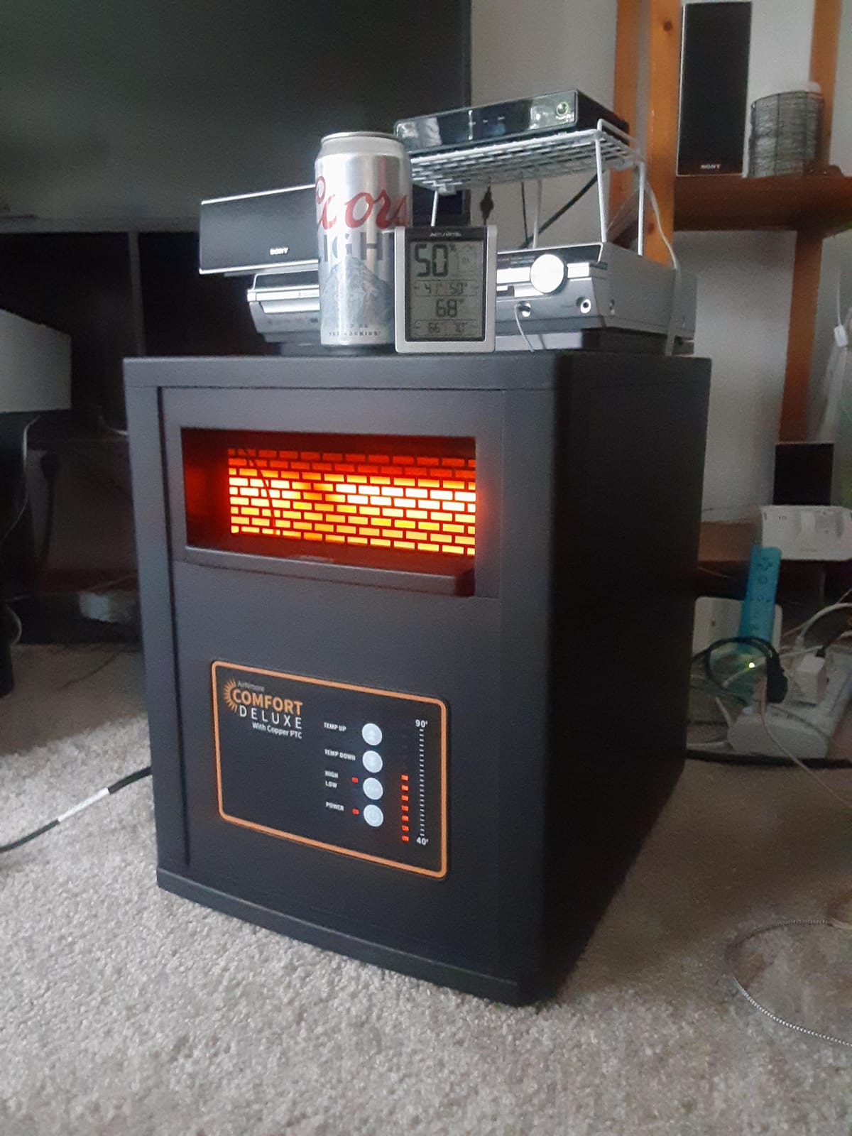 Comfort Deluxe by Airnmore, with Copper PTC, Infrared Space Heater with Remote,1500W,ETL Listed with High and Low Settings, Good for Small to Large Room's, 2-year warranty. customer photo 1
