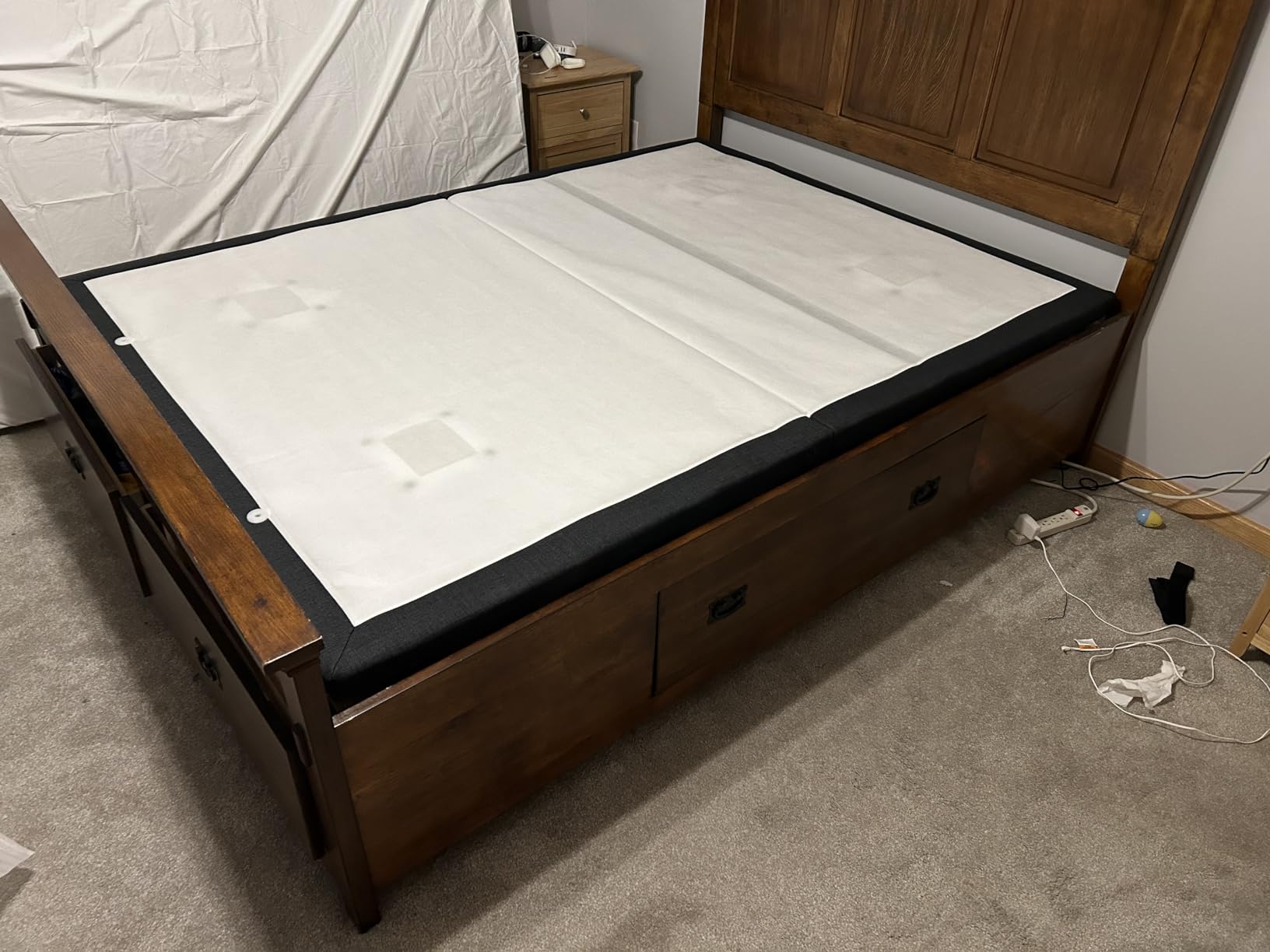 Blissful Nights z4 Adjustable Bed Frame for Storage Beds with Massage Anti-Snore, Zero G, USB Charging Station, Wireless Remote Head and Foot Incline and No Tools Required Assembly … (Queen) customer photo 2