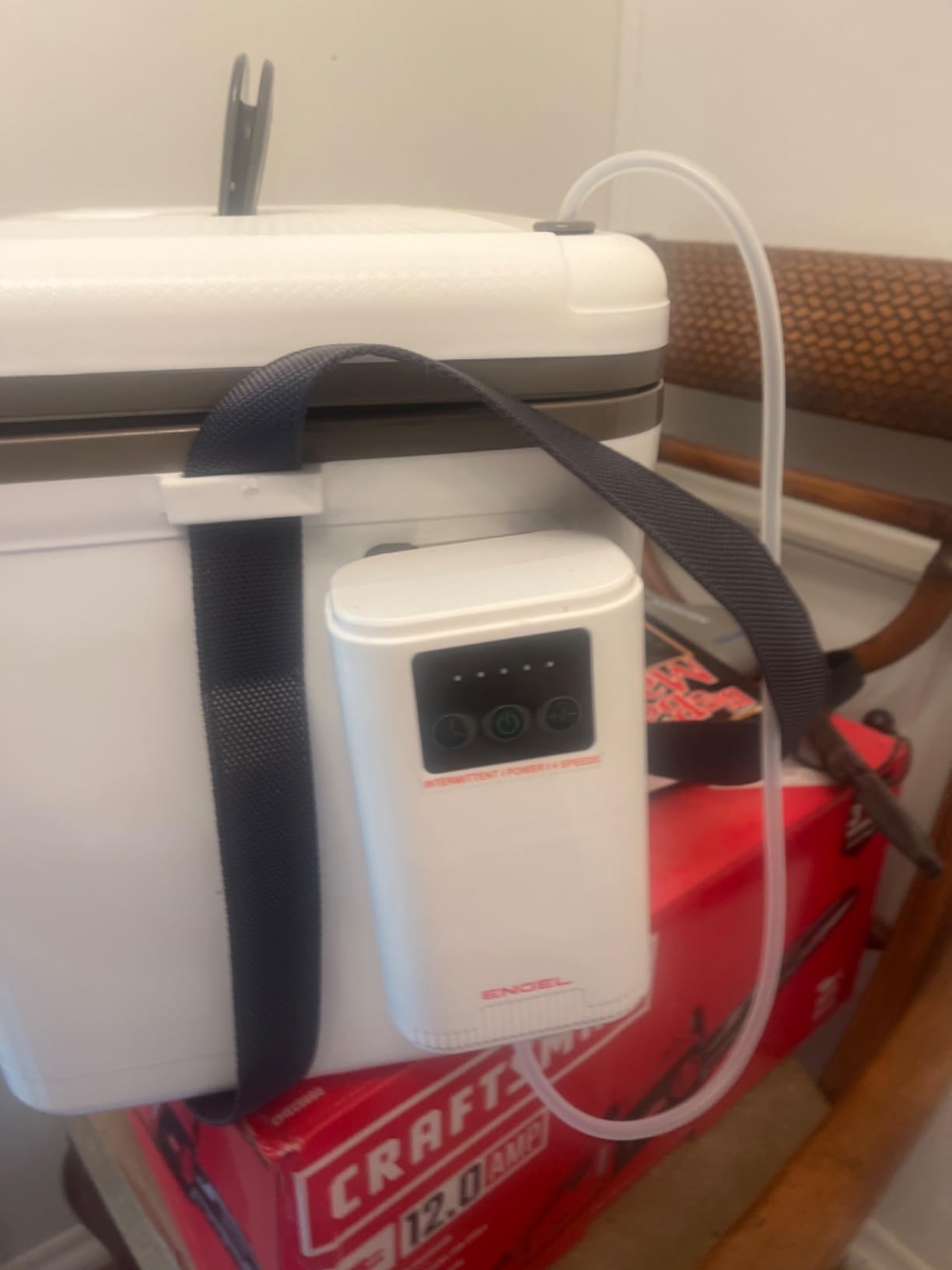 Engel Live Bait Cooler Box with 2nd Gen 2-Speed Aerator Pump - Portable Fishing Station & Minnow Bucket for Shrimp & Other Live Fish with Aerator - ENGLBC-N customer photo 2