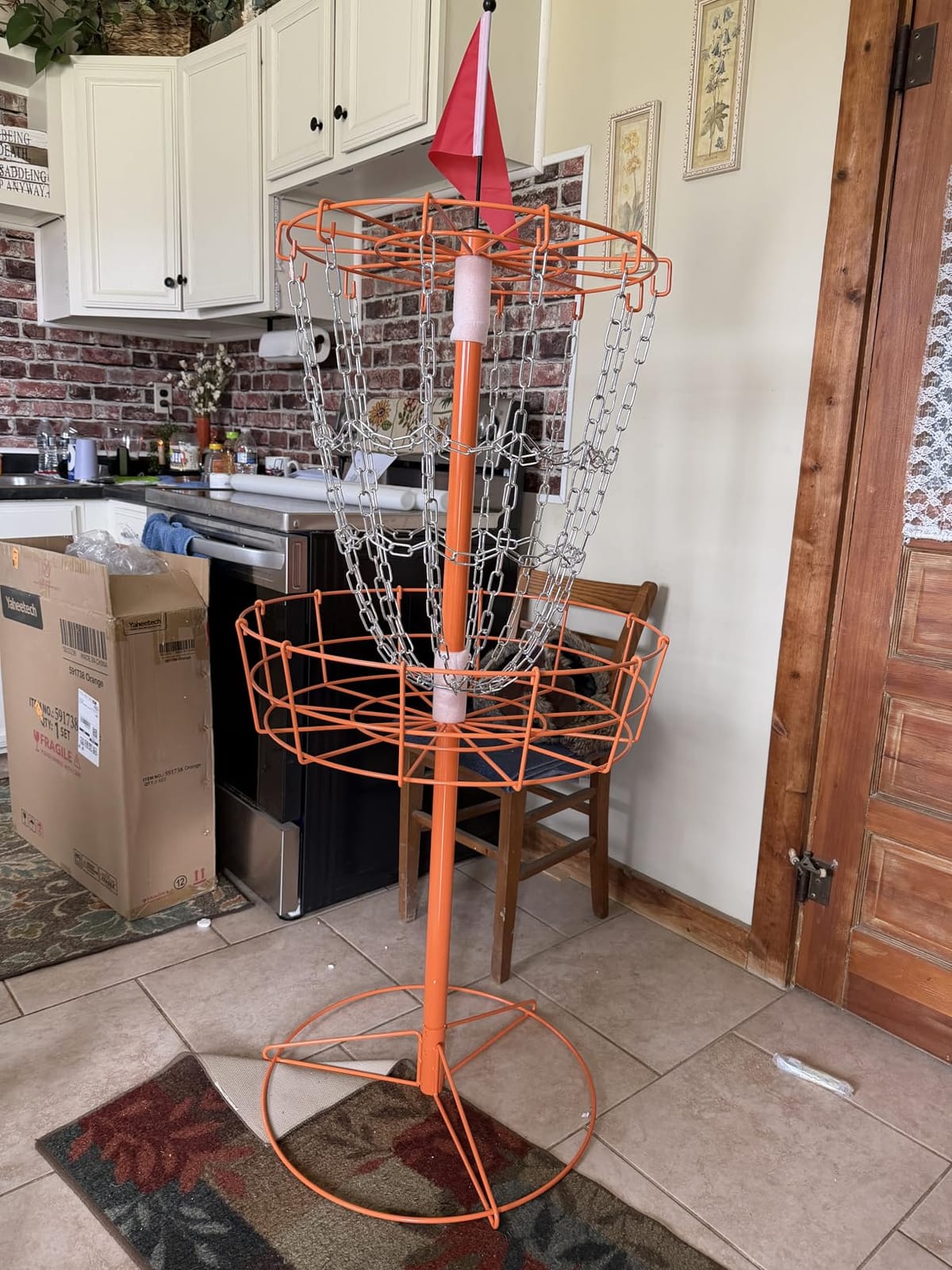 Yaheetech 12-Chain Portable Outdoor Steel Disc Golf Basket Practice Target | Sturdy steel frame sets up in minutes and moves easily, so you can sharpen your putting in the backyard, park, or campsite. customer photo 1