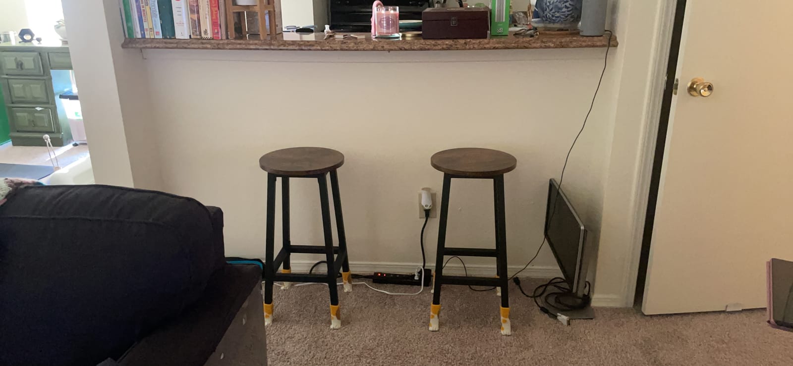 VASAGLE Bar Stools Set of 2 with Footrest, Modern Basic Style customer photo 2