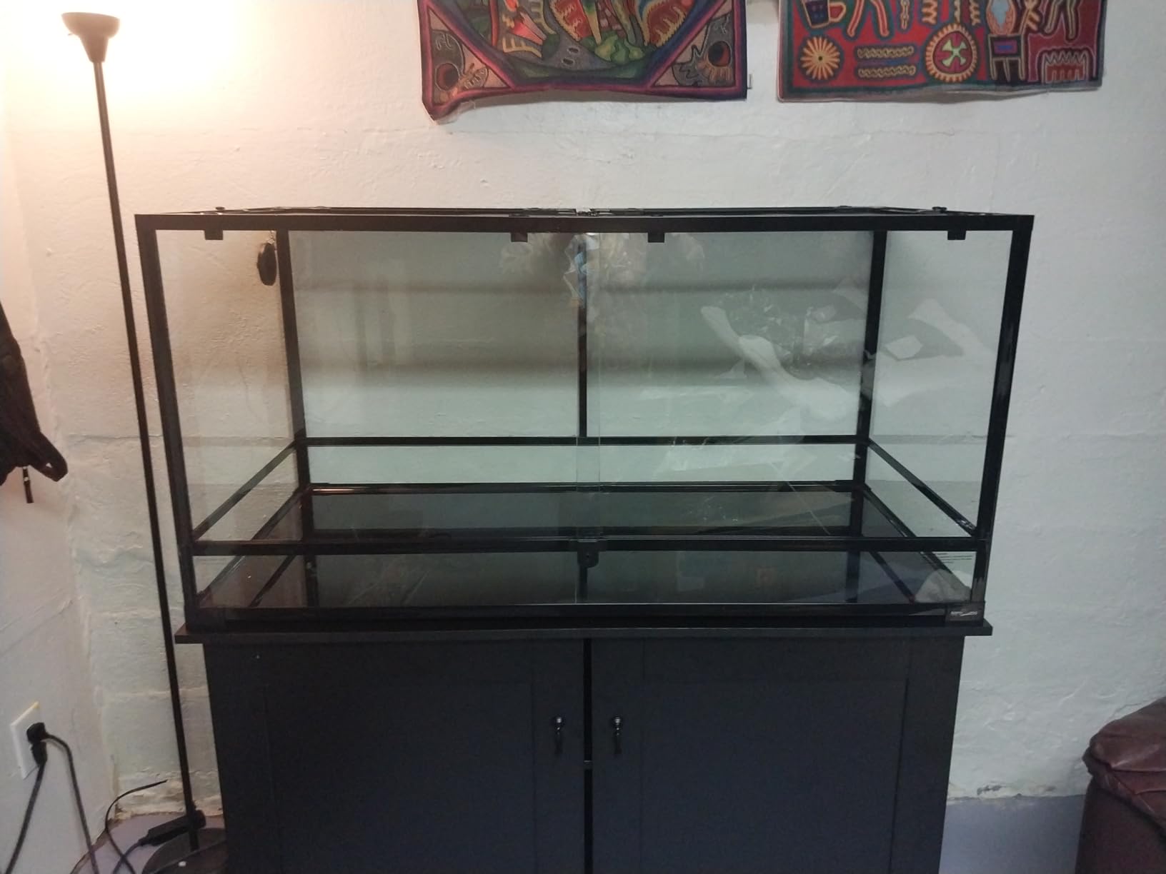 REPTIZOO Large Reptile Terrarium 120 Gallon, Tall & Wide Tempered Glass Reptile Tank 48