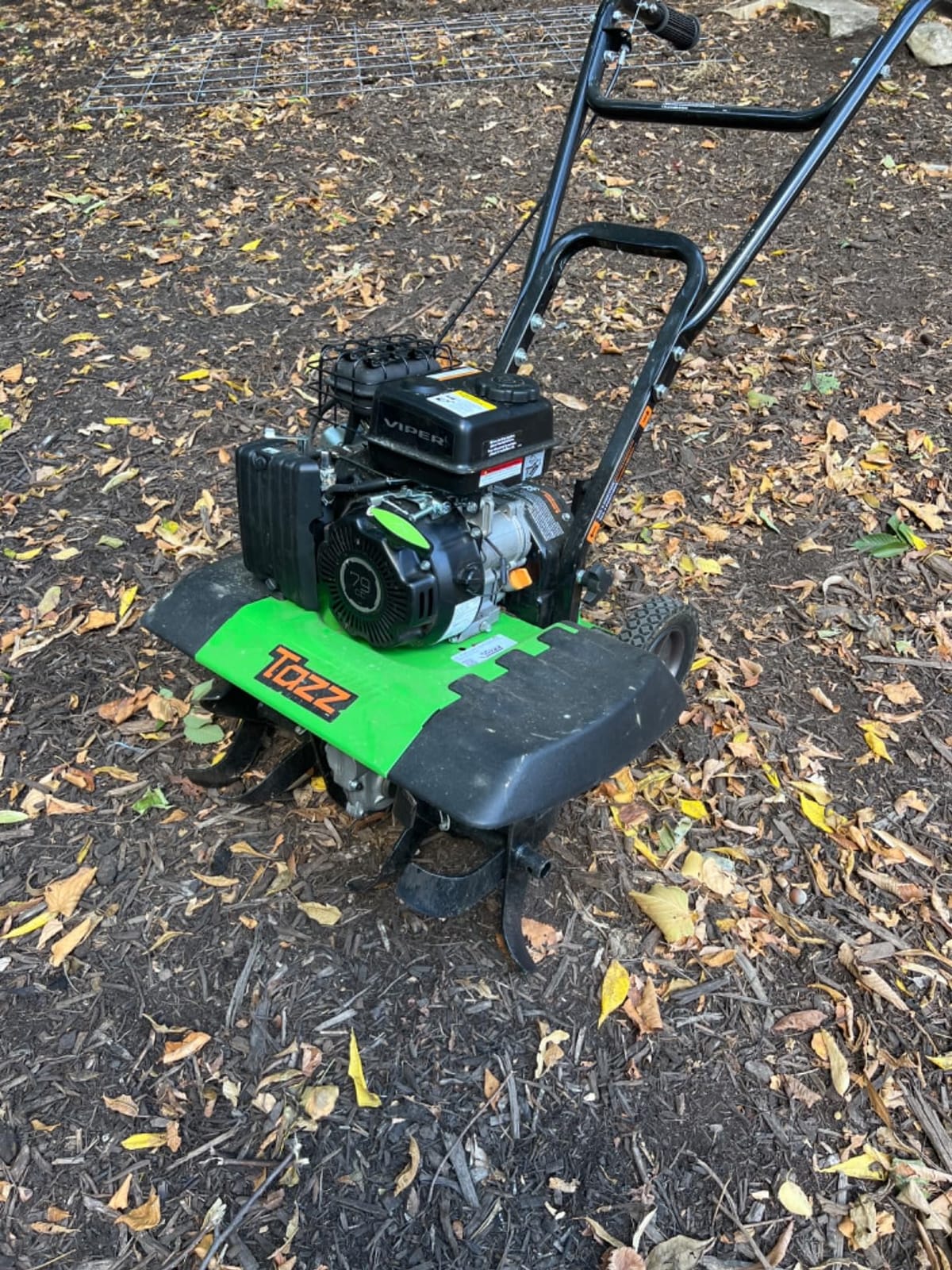 TAZZ 35310 2-in-1 Front Tine Tiller/Cultivator, 79cc 4-Cycle Viper Engine, Gear Drive Transmission, Forged Steel Tines,Green customer photo 1