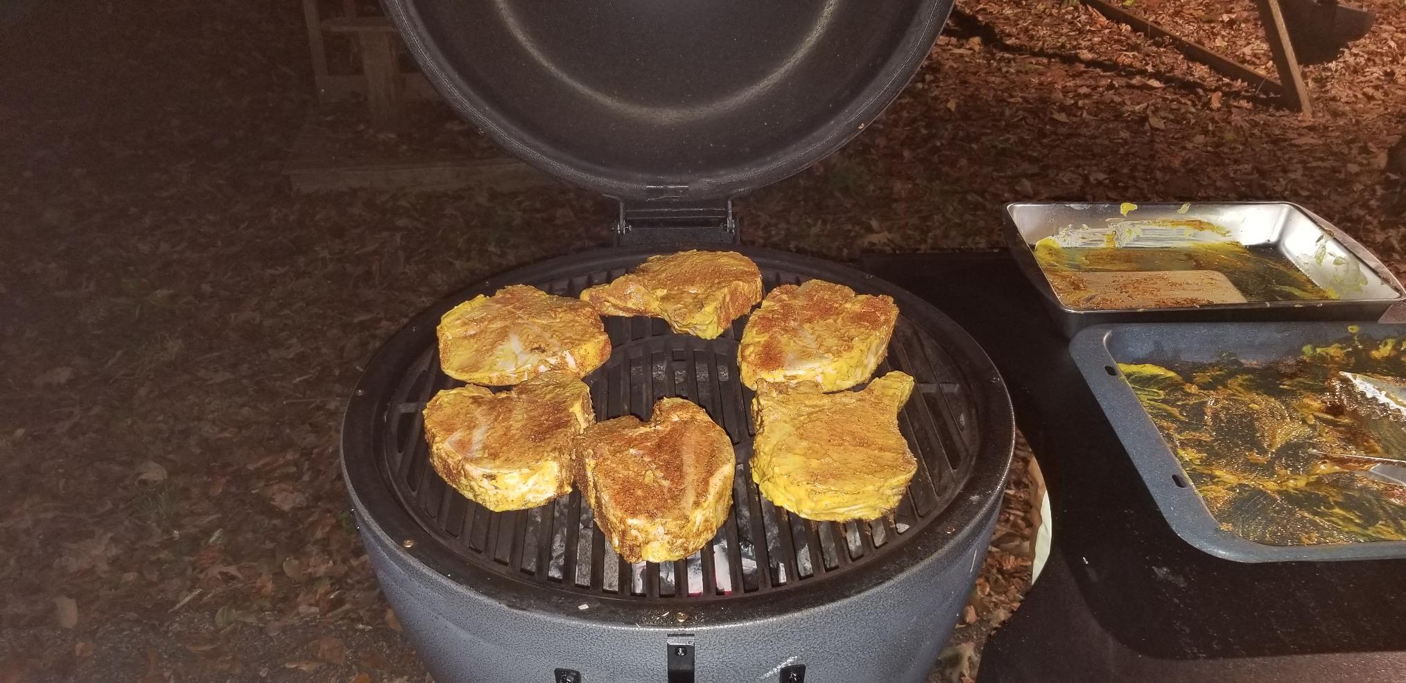 Char-Griller® AKORN® Kamado Charcoal Grill and Smoker with Durable Grill Cart, Cast Iron Grates and Warming Rack, 445 Cooking Square Inches in Sapphire, Model E56520 customer photo 2