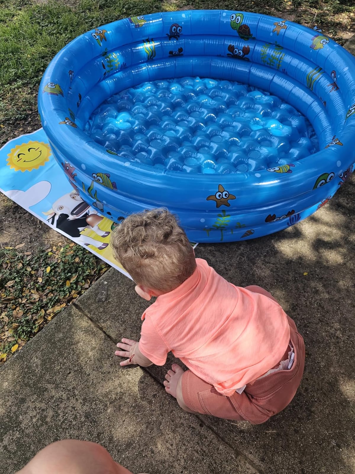 Garden Round Inflatable Baby Swimming Pool, Portable Inflatable Child/Children Little Pump Pool,Kiddie Paddling Pool Indoor&Outdoor Toddler Water Game Play Center for Kids/Girl/Boy customer photo 1