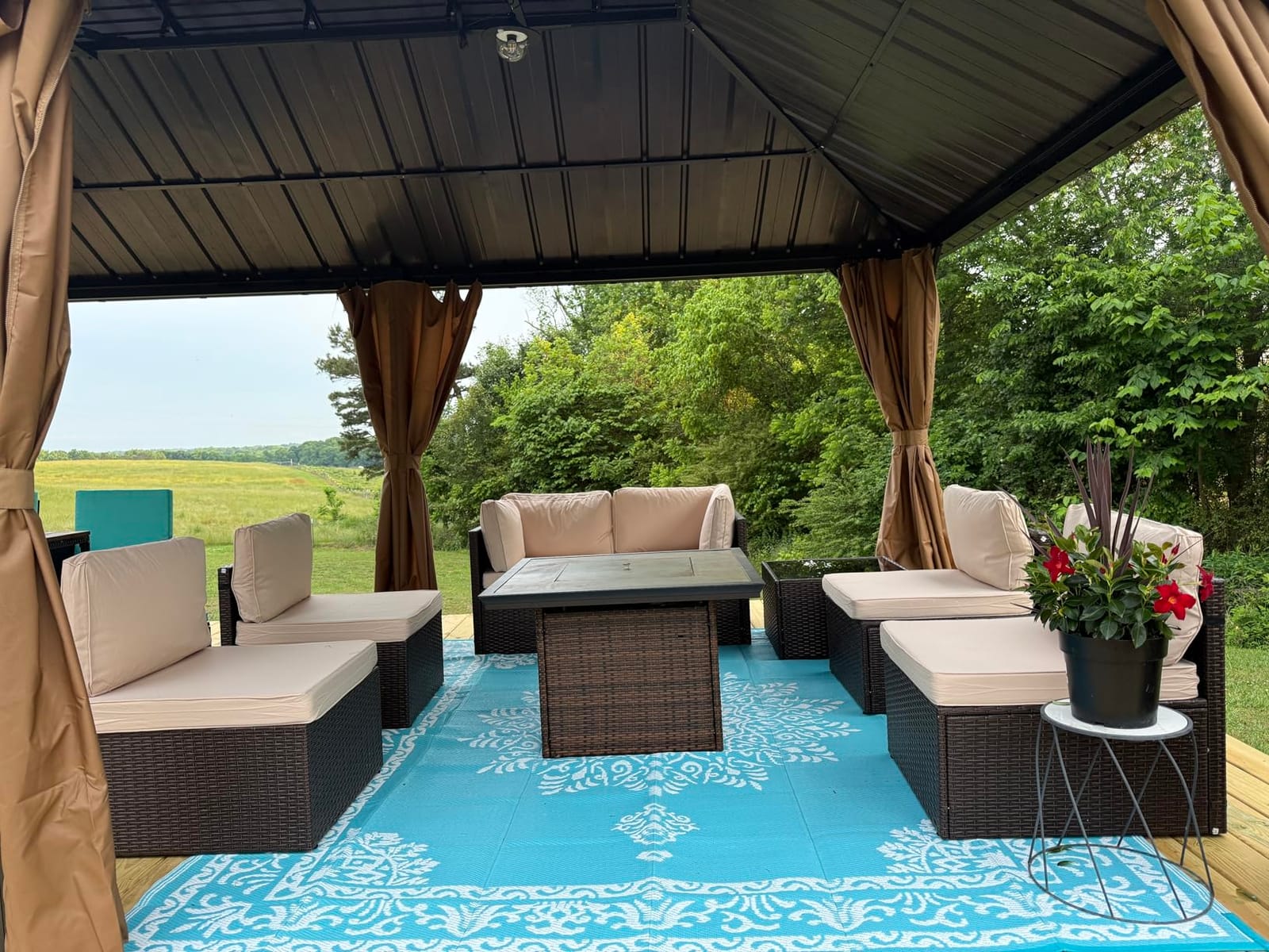 Pamapic 7 Pieces Outdoor Sectional Furniture,Wicker Patio sectional Furniture Sets,All-Weather Rattan Sectional Sofa Conversation Set with Coffee Table and Washable Couch Cushions Covers customer photo 1