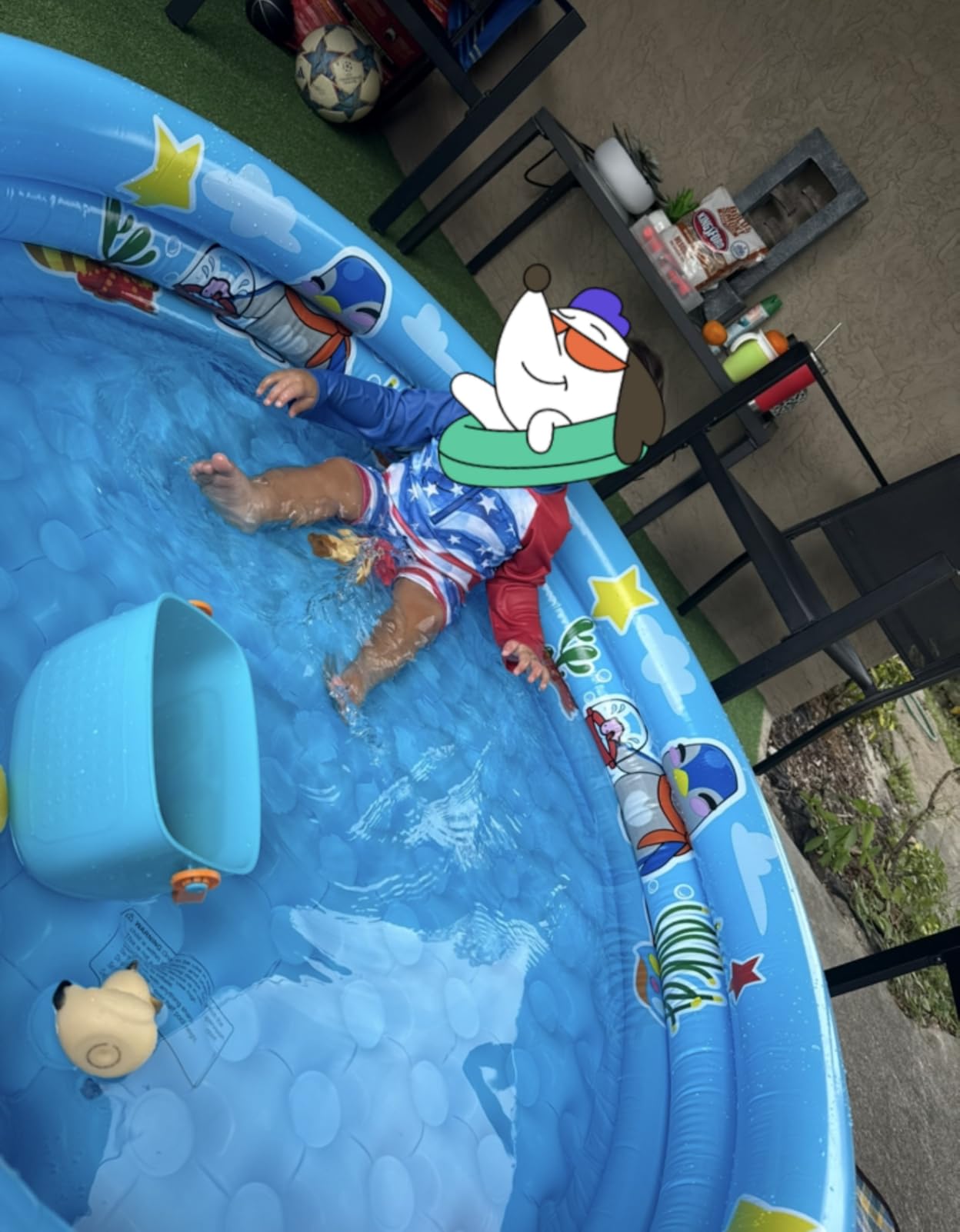 3 Rings Kiddie Pool for Toddler, 48”X12”,Kids Swimming Pool, Inflatable Baby Ball Pit Pool, Small Infant Pool (Blue) customer photo 2