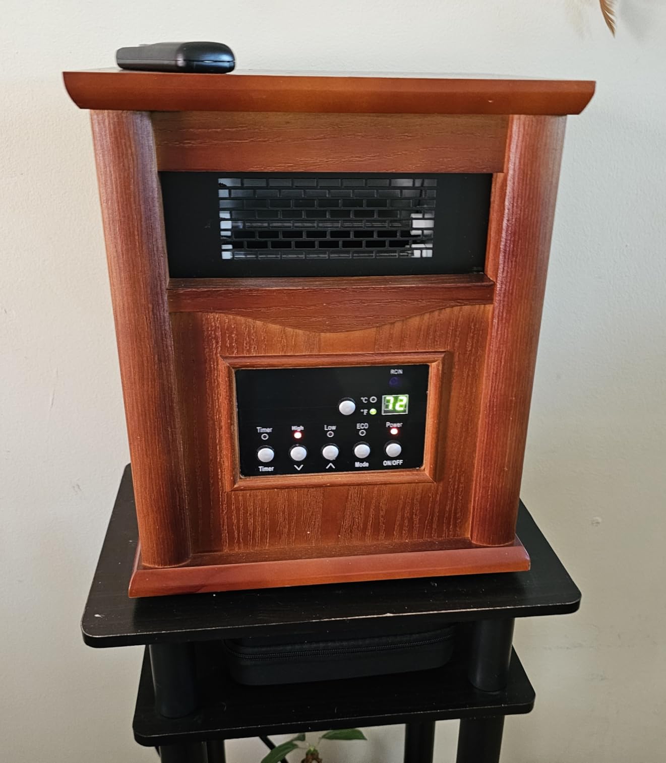Electric Infrared Space Heaters for Indoor Room Use, LifePlus 1500W Box Space Heater with Wood Frame, Remote Control and Timer, Multiple Security Protections, Nice for Living Room Home Office customer photo 1