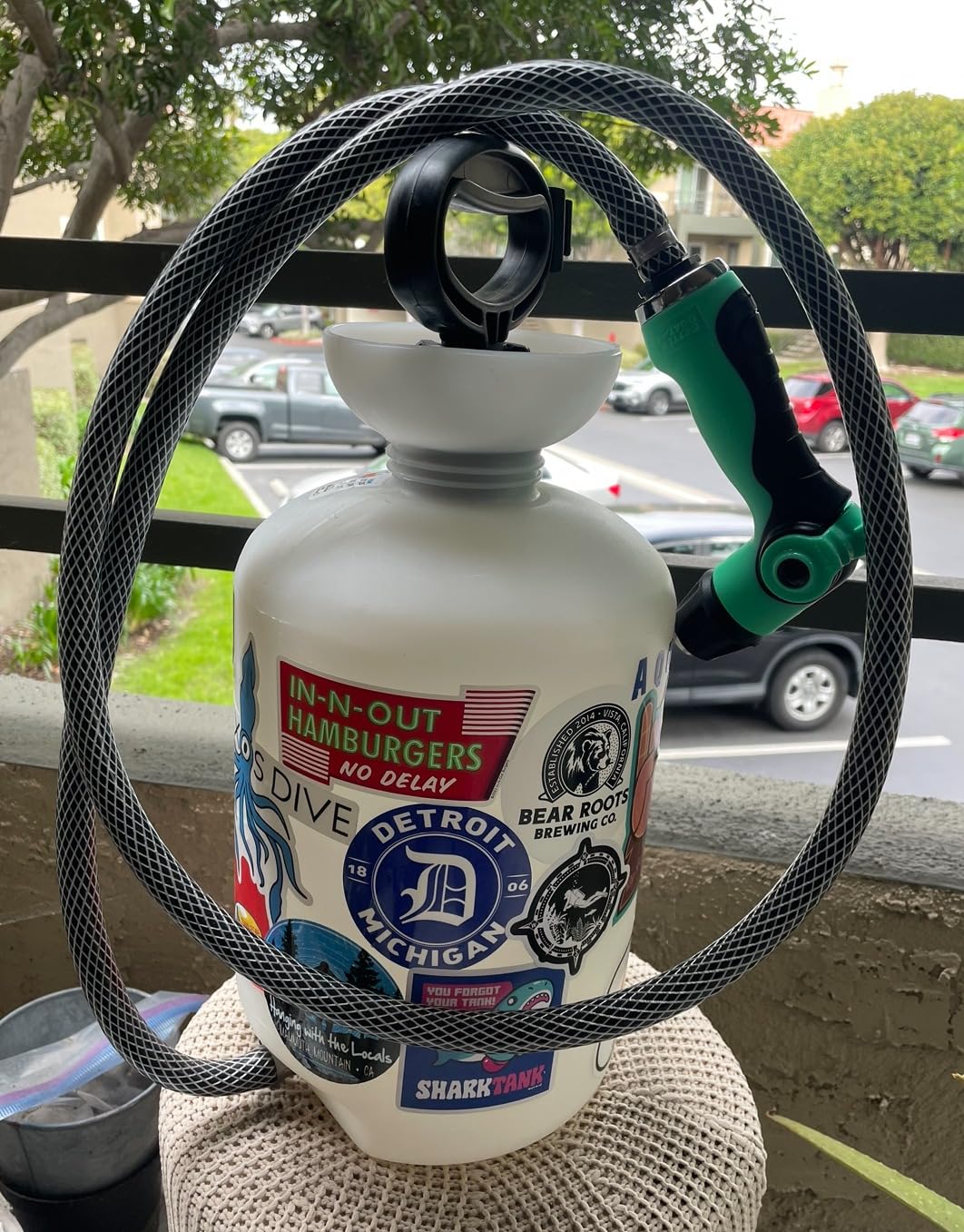 Portable Shower, 1.5 Gallon Camping Shower Multi-Use Sprayer w/Hand Pump customer photo 2