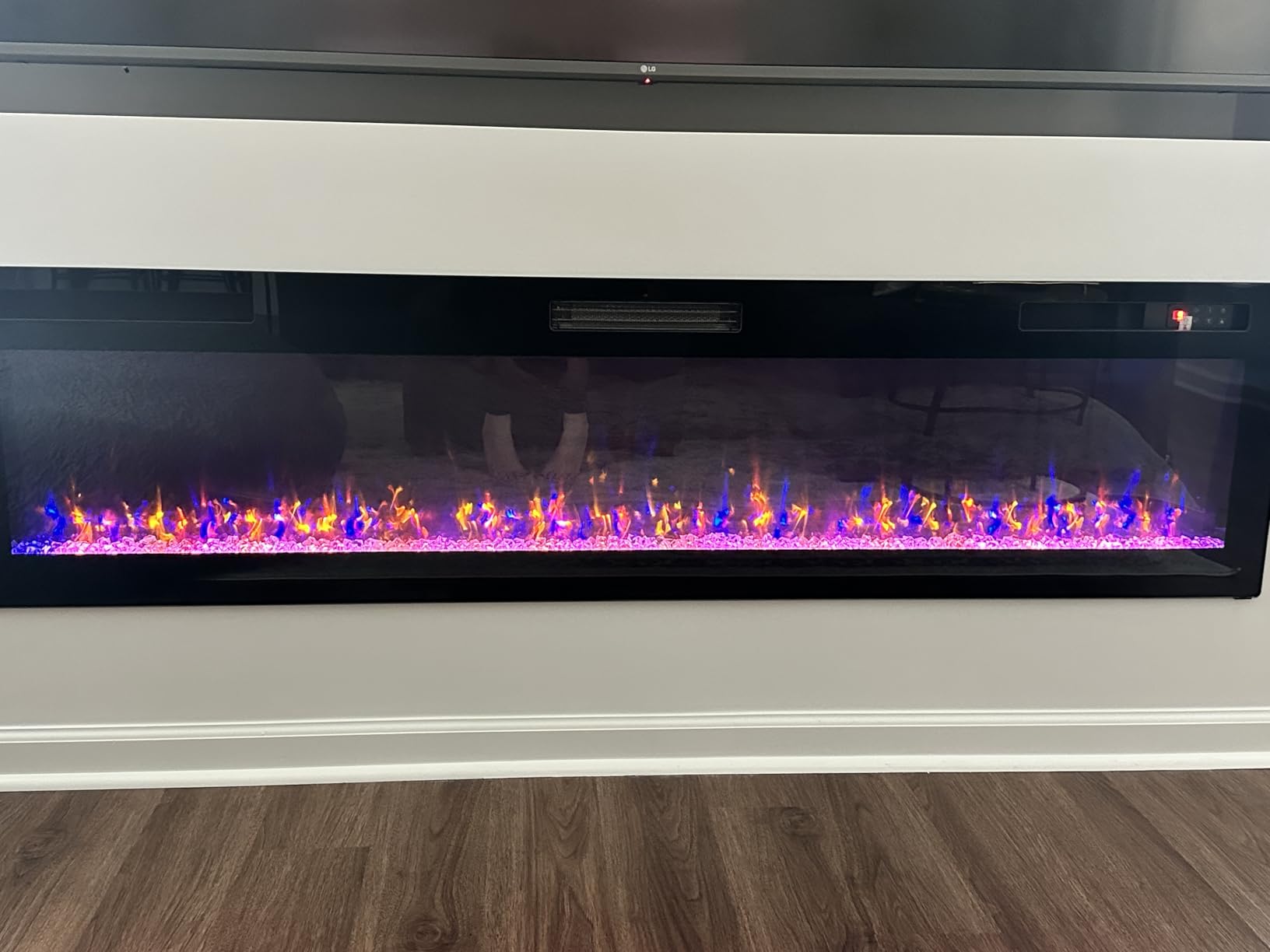 50 inch Ultra-Thin Silence Linear Electric Fireplace, Recessed Wall Mounted customer photo 1