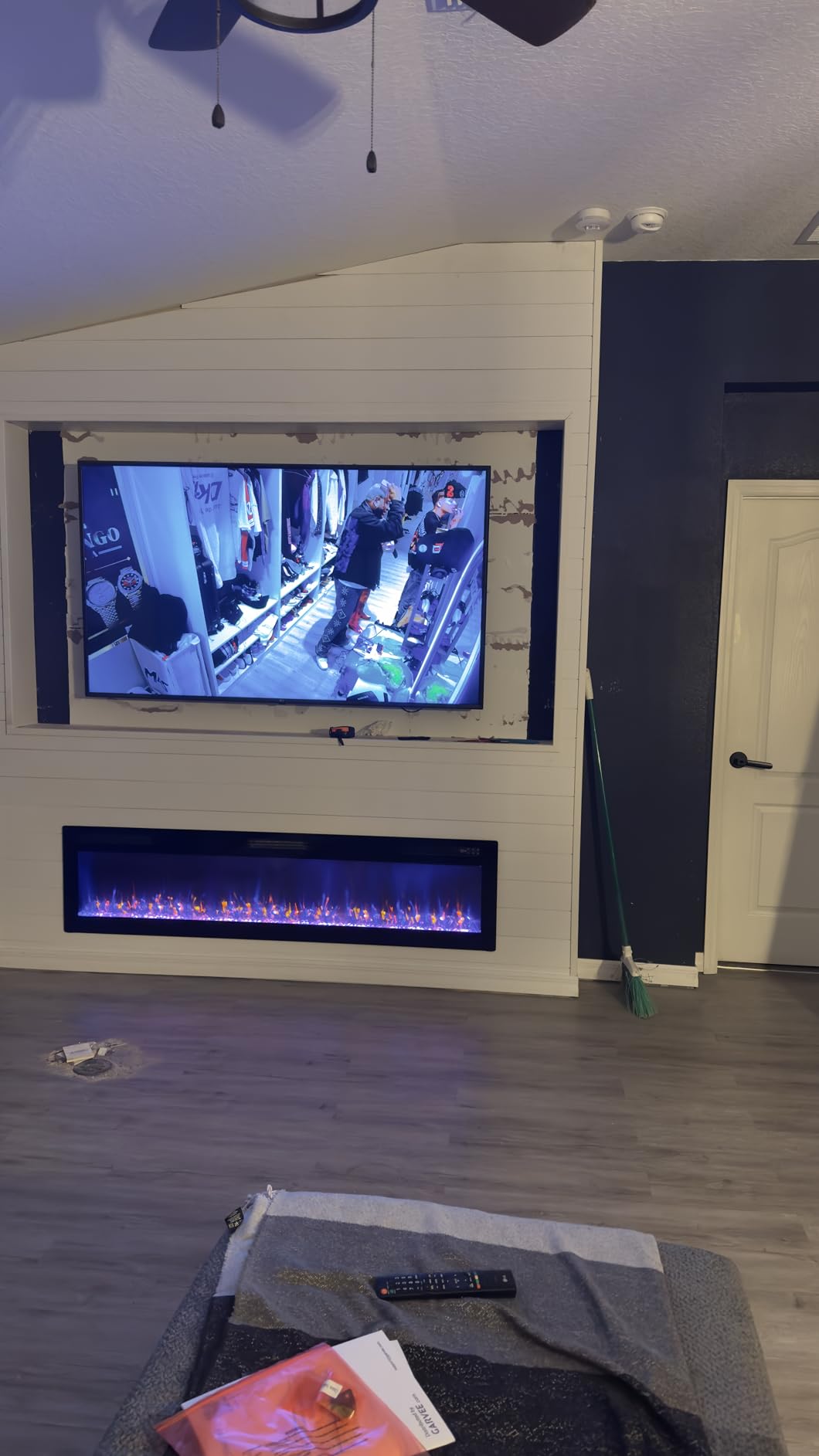 Vitesse 60 Inch Ultra Thin Electric Fireplace-Narrow Bezel Linear Fireplace Heater Recessed Wall Mounted, Remote and Screen Control, 8H Sleep Timer, Low Noise, 750/1500W for Living Room, Bedroom customer photo 2