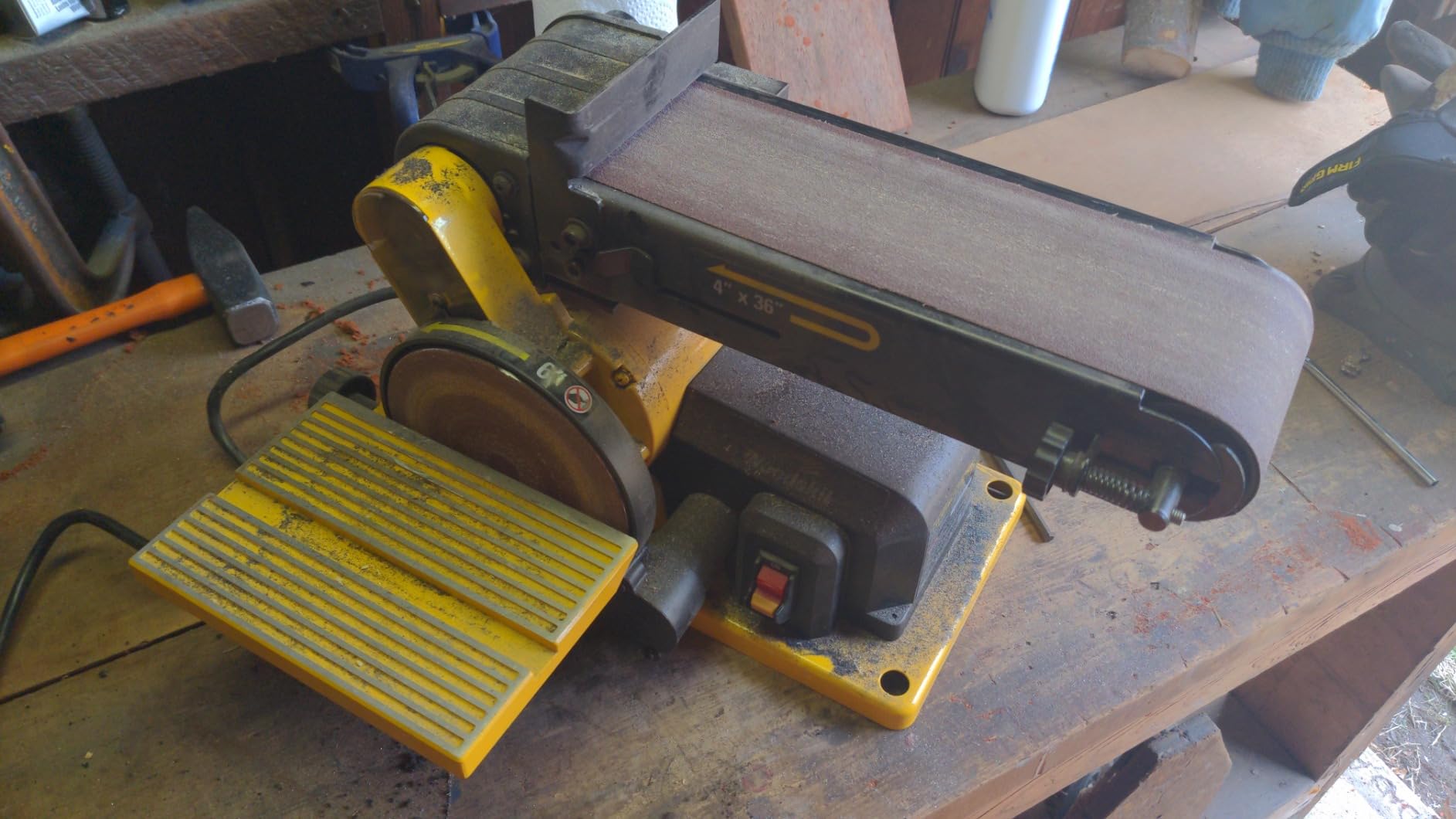 Woodskil 4.3A Belt Disc Sander Combo for Woodworking,4x36