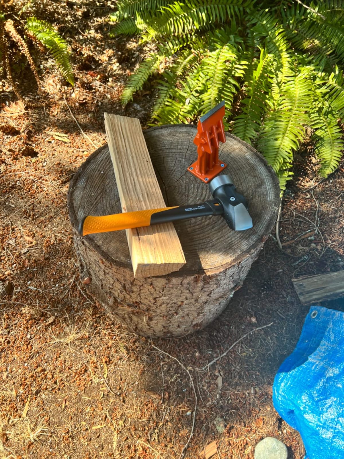 SPEED FORCE Firewood Kindling Log Wood Splitter – No Axe! Wedge Point Splits Firewood, 3 Inch Orange with Safety Cover customer photo 1