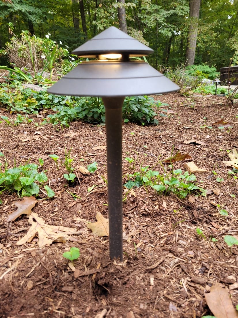 GOODSMANN Pathway Lights Kits 3W LED 8PK Outdoor Low Voltage Landscape Lighting 180 Lumen Hardwired 2 Tier Pagoda Path Light 3000K Warm White Metal 12V Electric Sidewalk Walkway Lights with Connectors customer photo 1