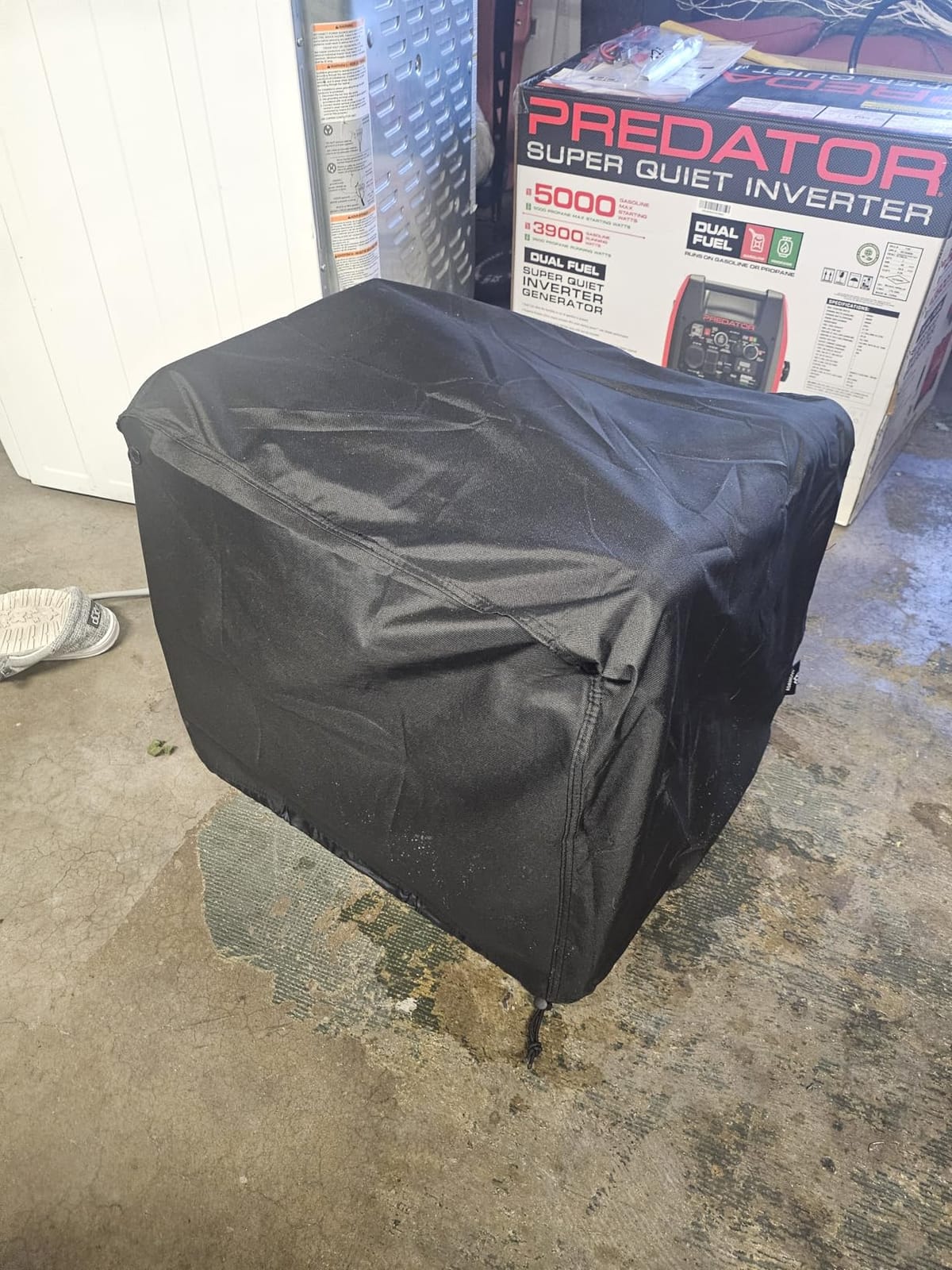 Generator Cover Waterproof, Heavy Duty Thicken 600D Polyester with Elastic Drawstring, Weather/UV Resistant Generator Cover for Universal Portable Generators 5000-10000 Watt (32''L x 24''W x 24''H) customer photo 2