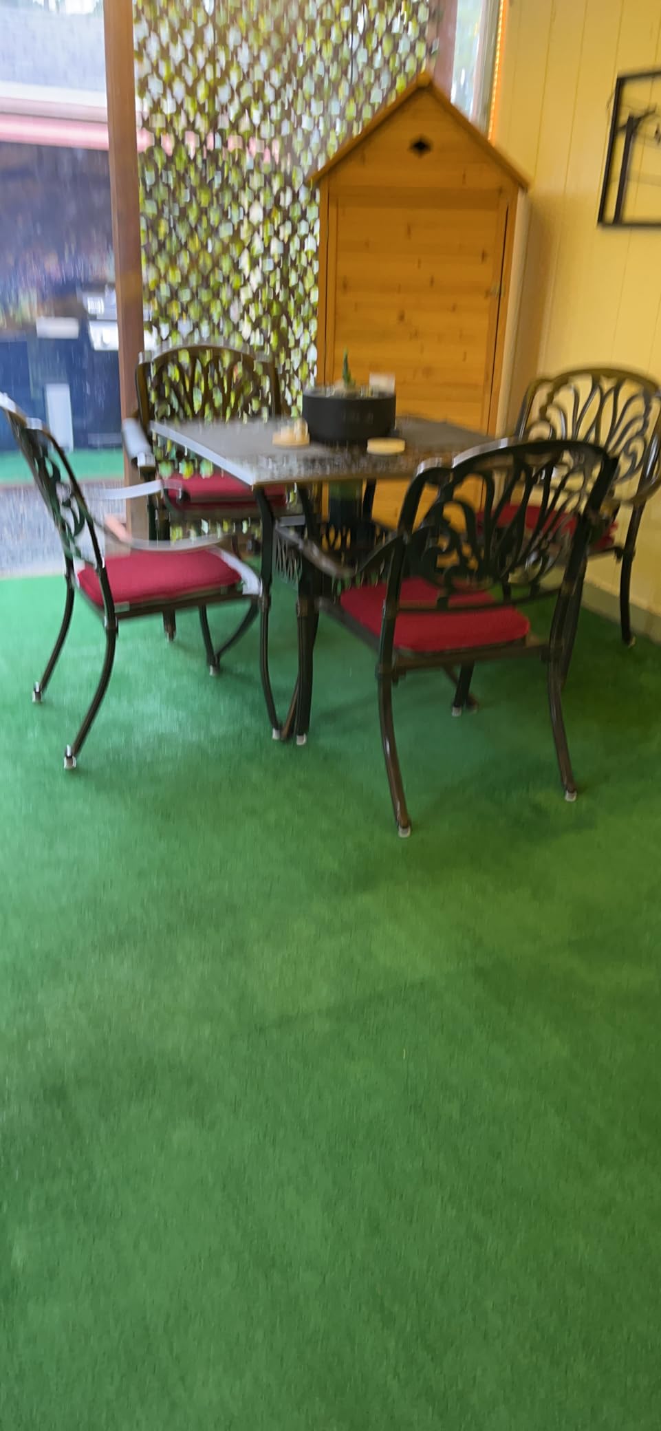 VIVIJASON 5-Piece Outdoor Patio Dining Set, All-Weather Cast Aluminum Conversation Set, Patio Furniture Set for Balcony Lawn Garden Backyard, Include 4 Chairs, a 35.4 inch Round Table w/Umbrella Hole customer photo 1
