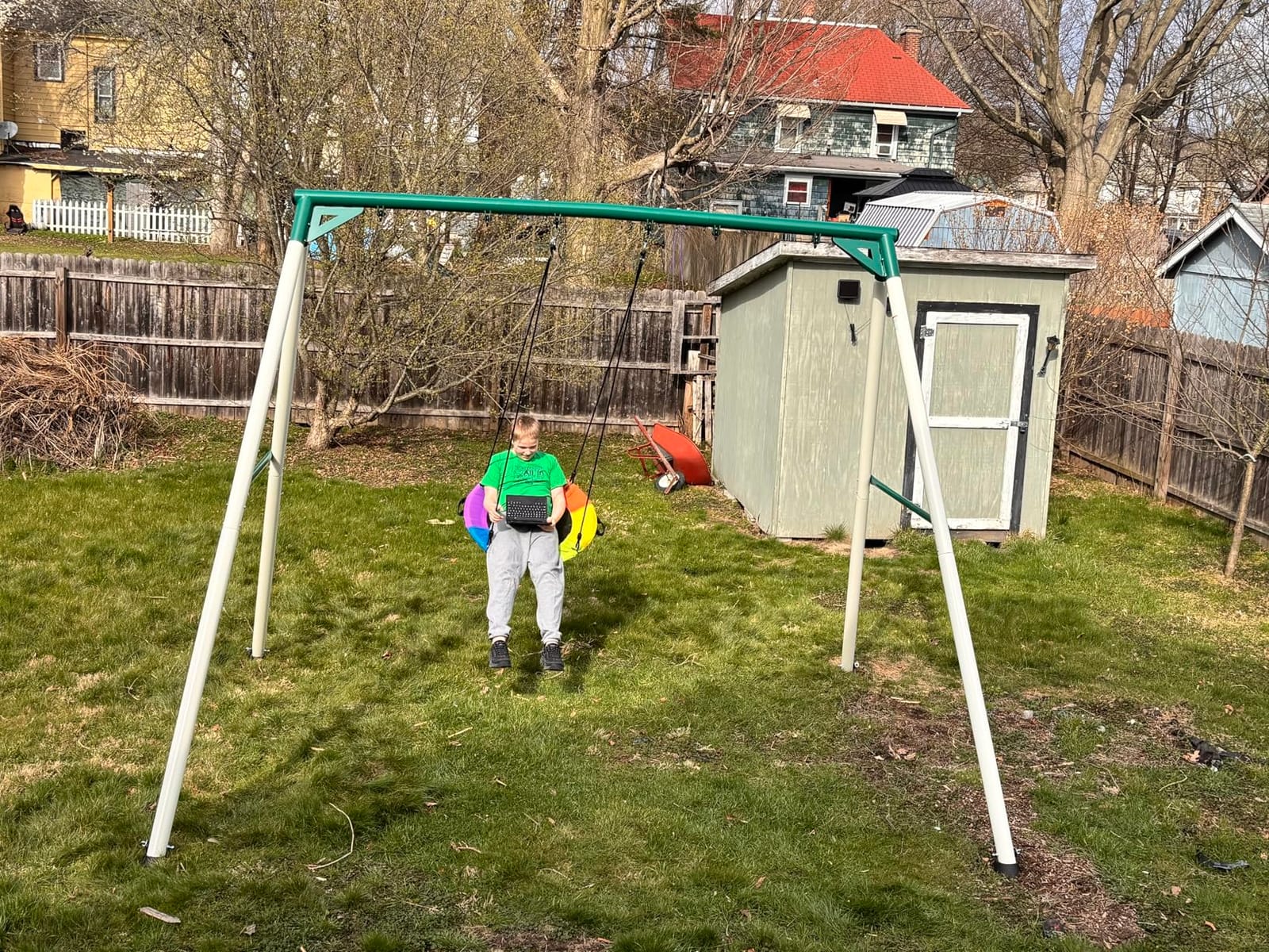 Hapfan 9.5ft Tall Swing Sets for Backyard for Big Kids & Adults (Patented) customer photo 2