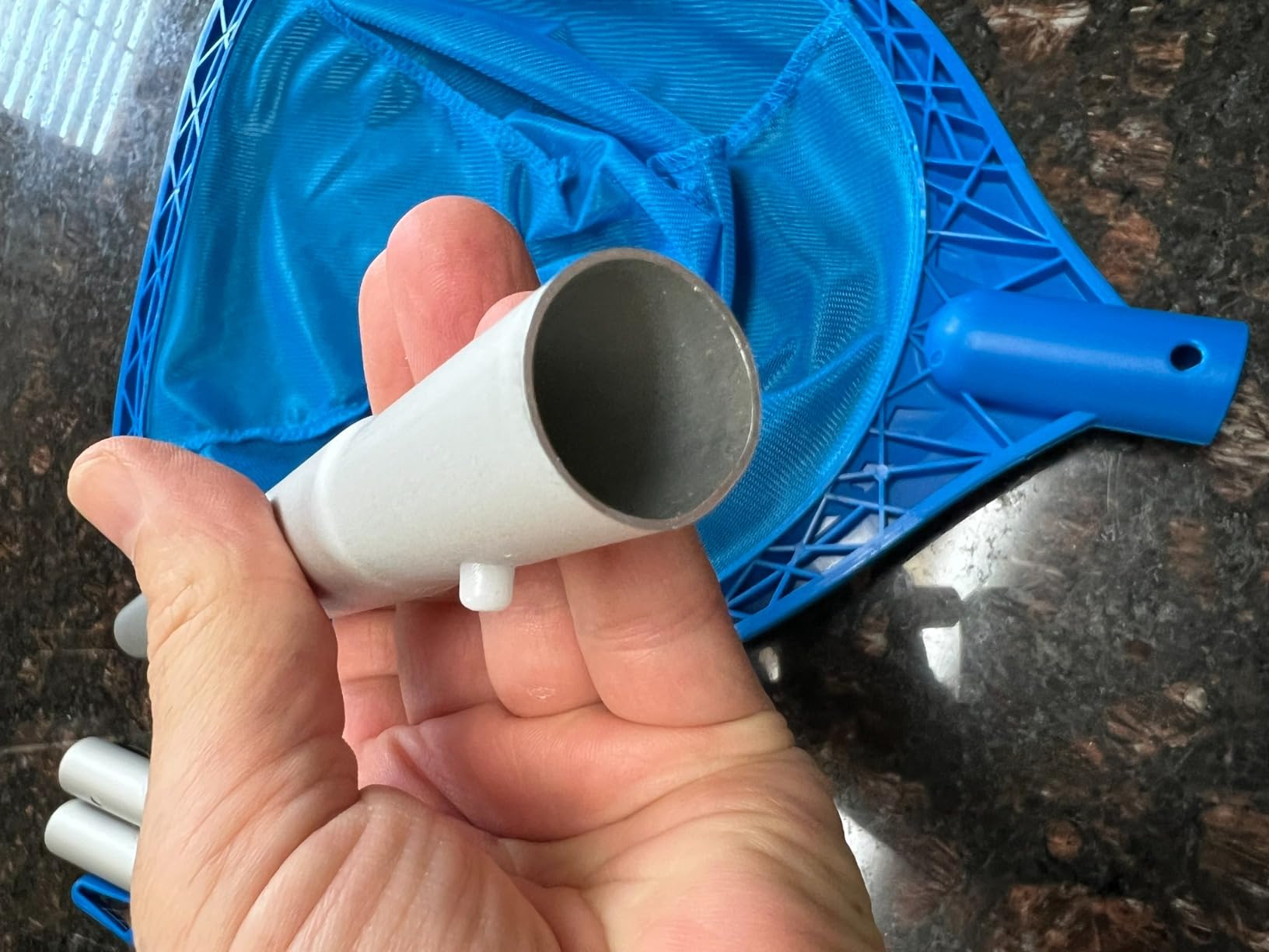 Mowend Pool Skimmer Net Total Length 57 inches with 4 Section Aluminum Pole customer photo 1