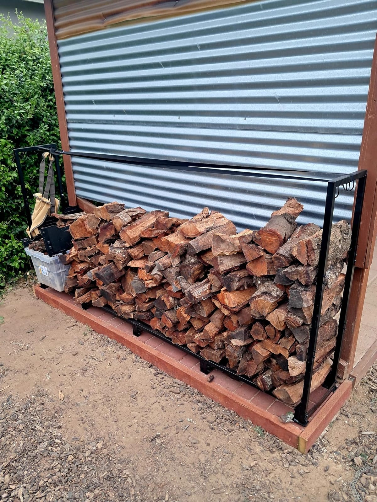 nalone 4FT Outdoor Firewood Rack with Cover, Heavy Duty Square Strong Stand Rack with Waterproof Cover for Fireplace Fire Pits Wood Pile Storage Holder Lumber Rack customer photo 2