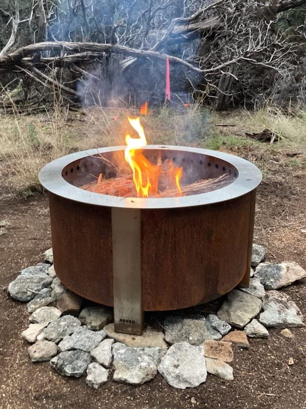 Breeo X Series 24 - Corten Steel Smokeless Fire Pit for Outside - 27.5 in customer photo 1