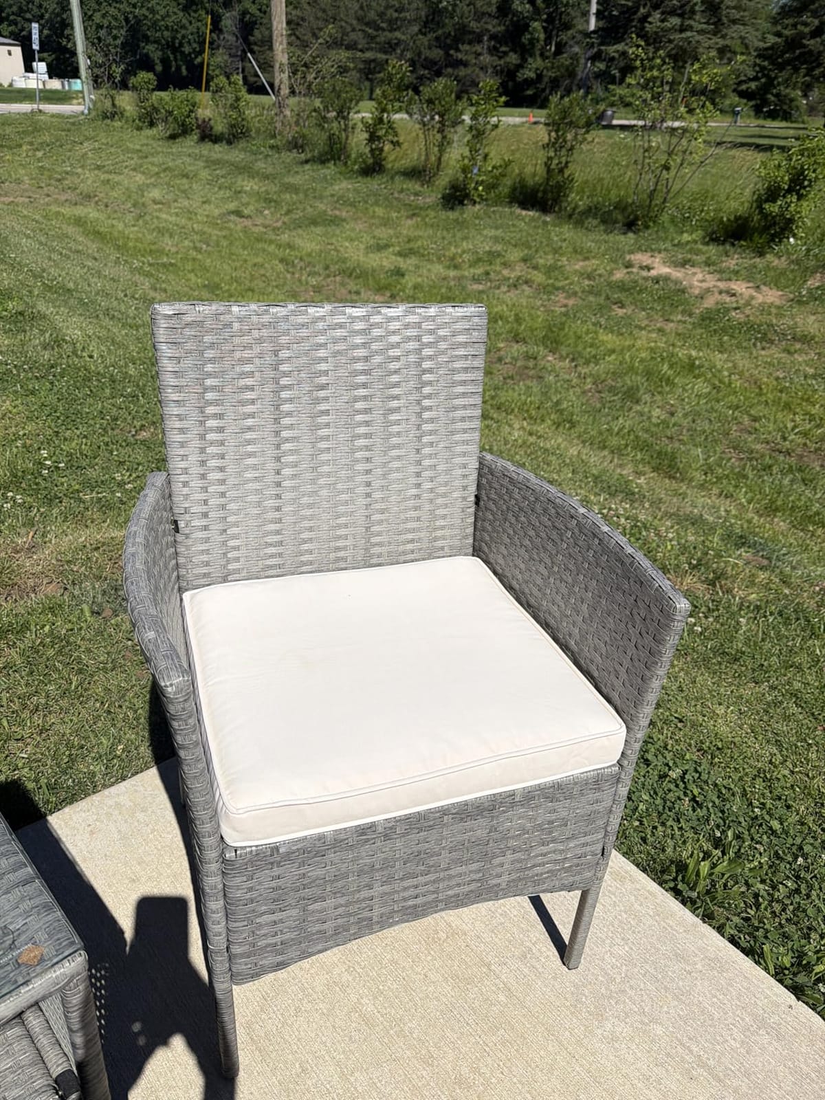 Best Choice Products 3-Piece Outdoor Wicker Conversation Bistro Set, Space Saving Patio Furniture for Garden w/Side Table - Gray/Black customer photo 1
