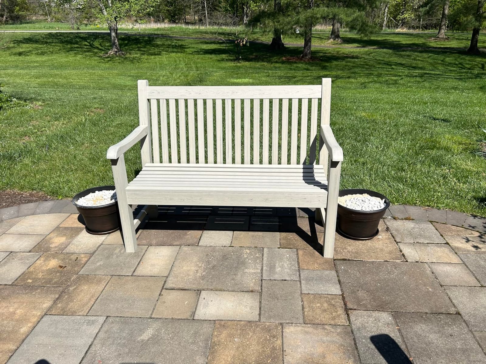 Psilvam 2-Person Outdoor Bench with 700 Lbs Weight Capacity, Teak customer photo 1