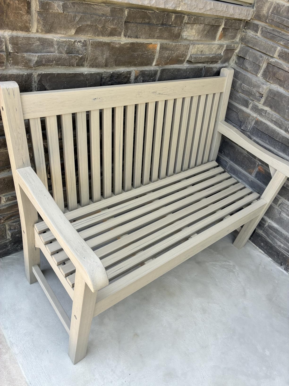 Psilvam 2-Person Outdoor Bench with 700 Lbs Weight Capacity, Teak customer photo 2