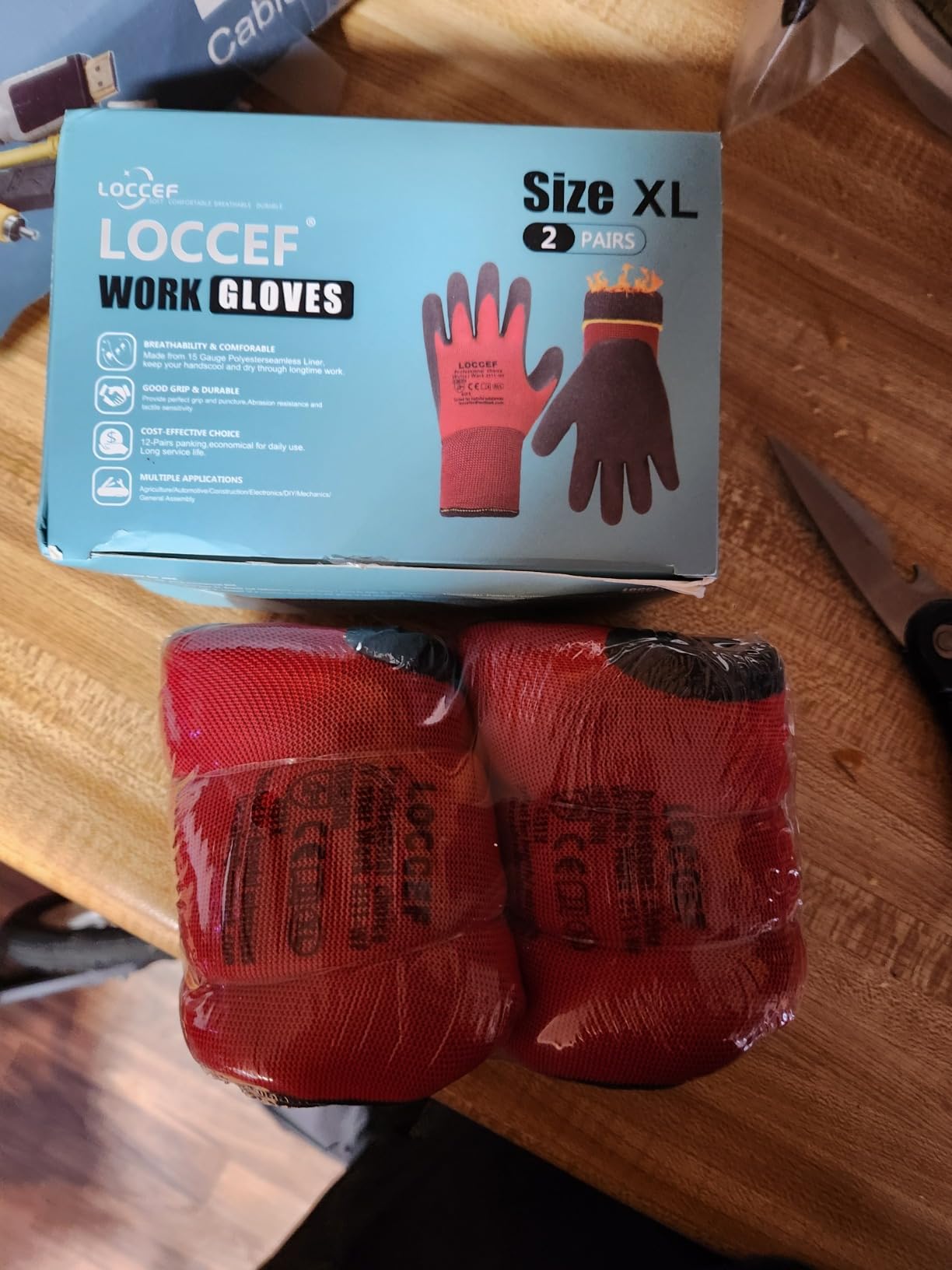 LOCCEF 2 Pairs Winter Work Gloves Men Women, Thermal Freezer Gloves customer photo 2