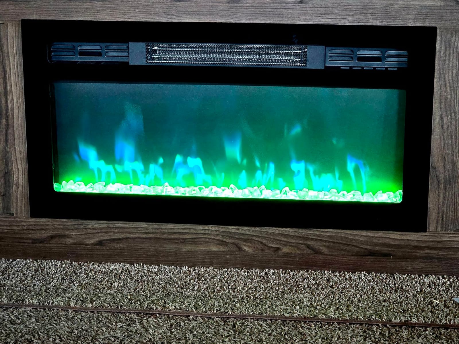 31 Inch Electric Fireplace Recessed and Wall Mounted, Fireplace Heater and Linear Fireplace, Ultra-Thin Electric Fireplace, Low Noise, with Timer, Remote Control, Adjustable 12 Flame Color, 750/1500W customer photo 1