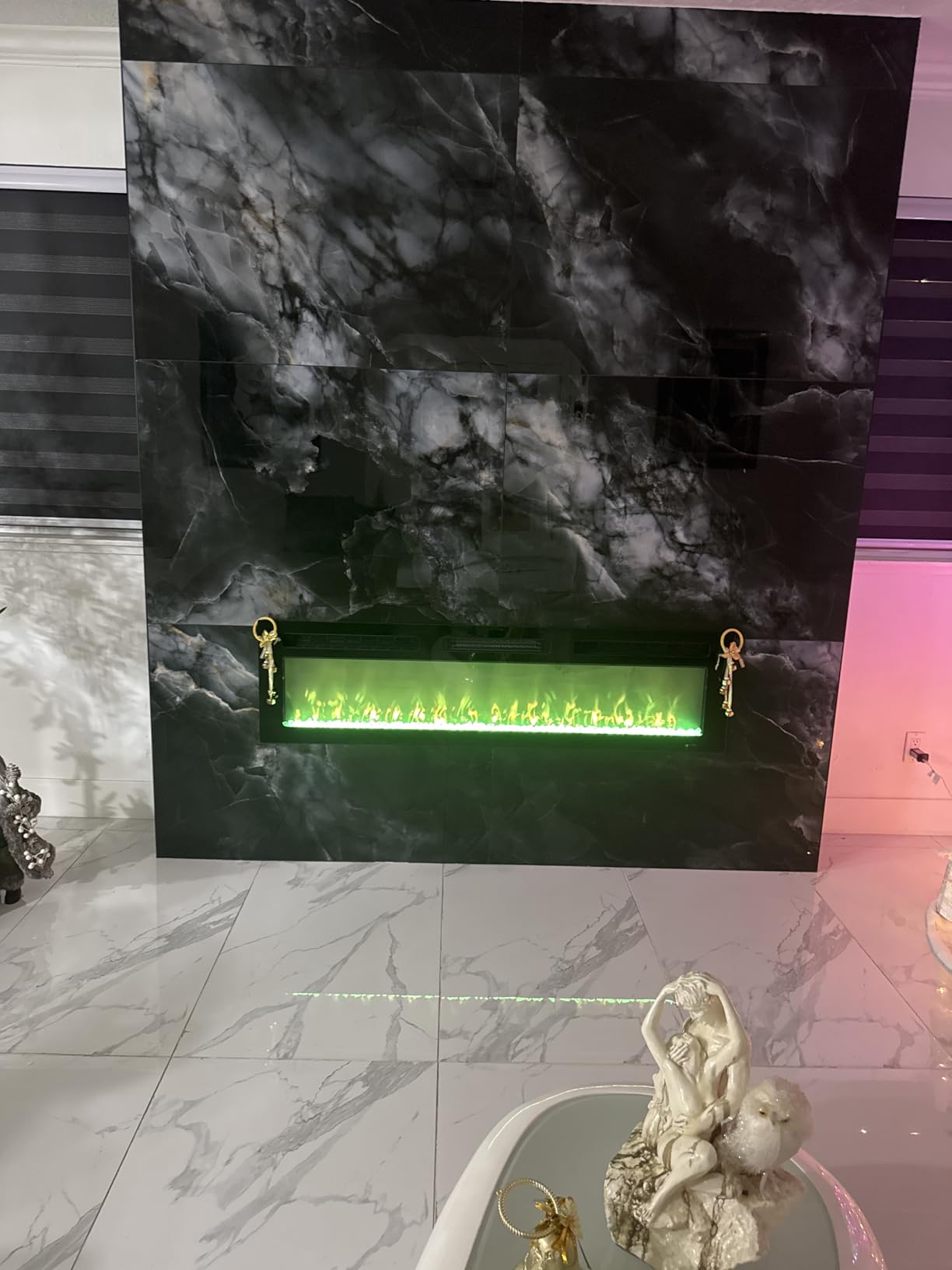 31 Inch Electric Fireplace Recessed and Wall Mounted, Fireplace Heater and Linear Fireplace, Ultra-Thin Electric Fireplace, Low Noise, with Timer, Remote Control, Adjustable 12 Flame Color, 750/1500W customer photo 2