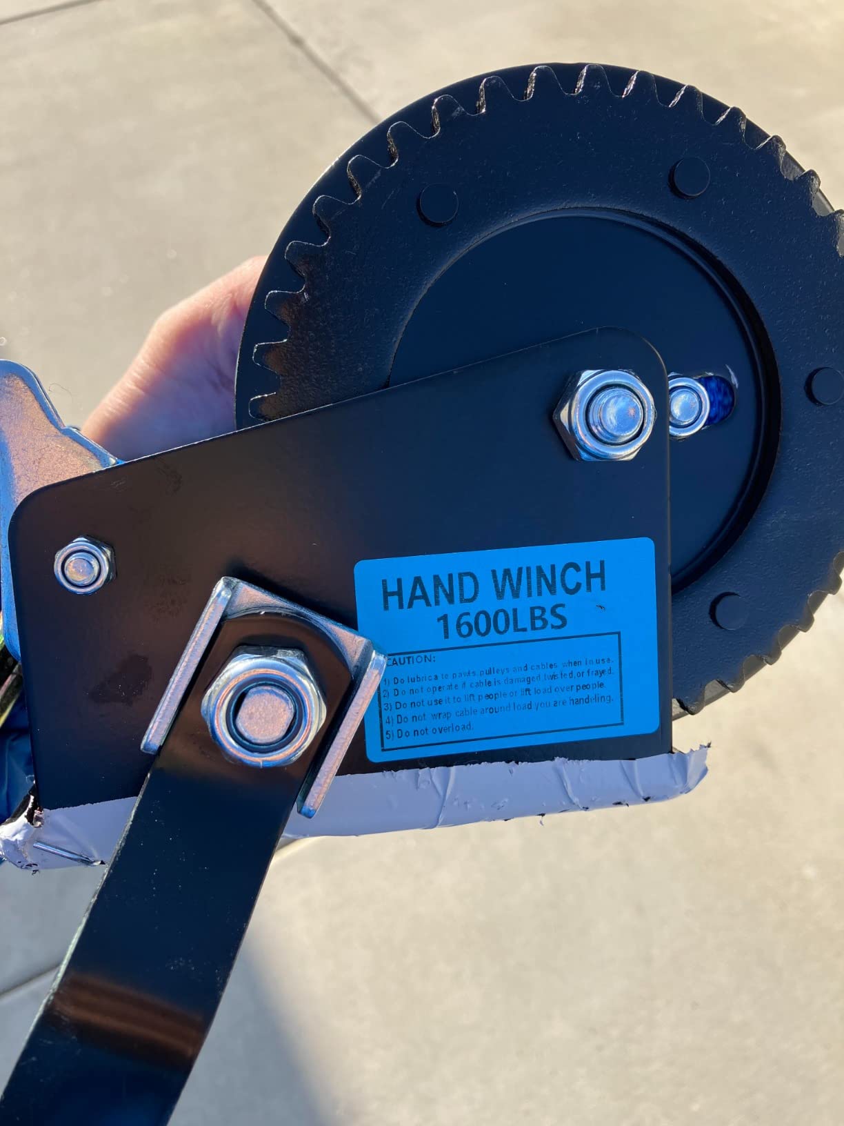 Boat Trailer Winch 1600LBS with 26ft Strap Hand Crank Winch customer photo 1