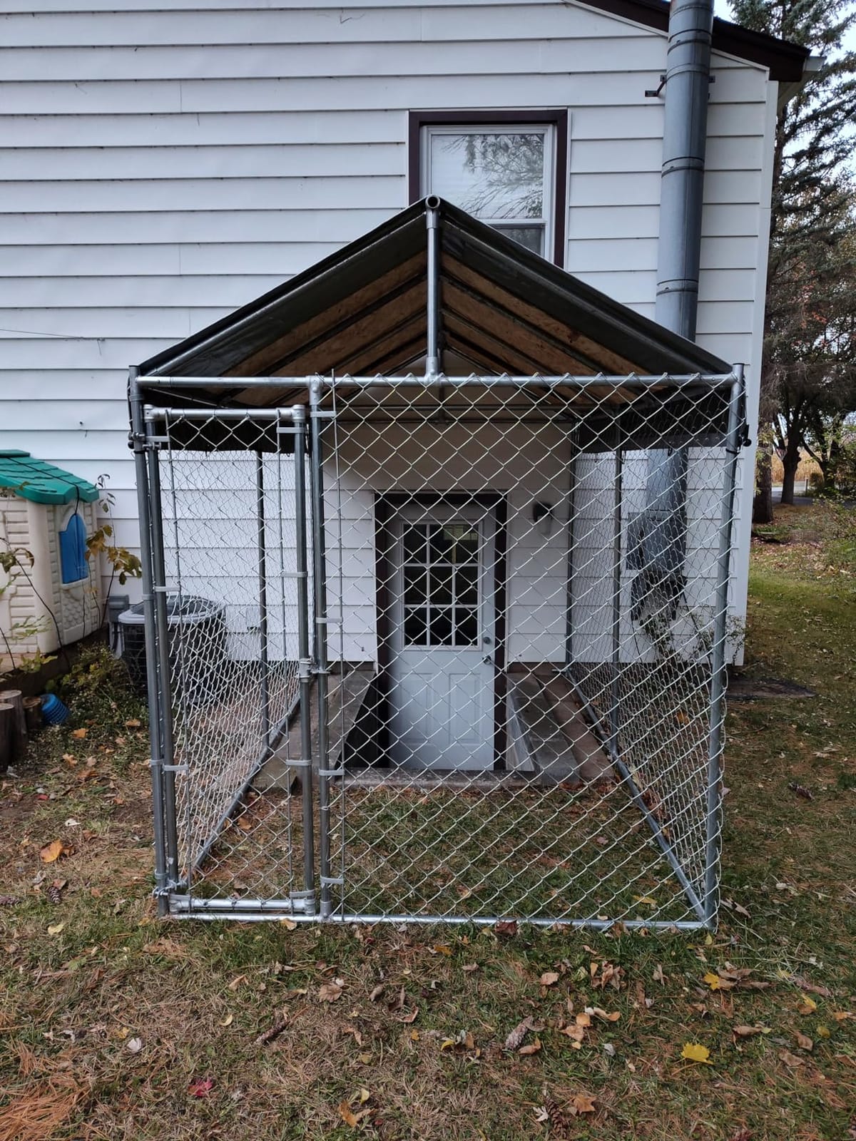 HITTITE Extra Large Outdoor Dog Kennel, Anti-Rust Dog Kennel Outside with Roof, Galvanized Chain Link Dog Runs for Outside with Waterproof UV-Resistant Cover and Secure Lock customer photo 1
