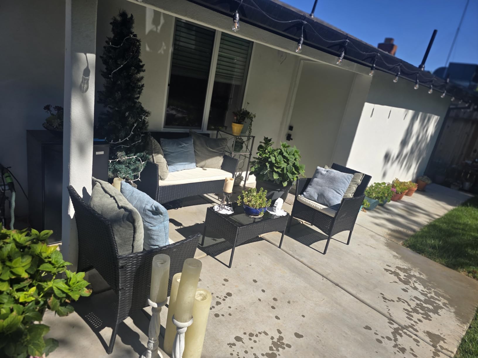 FDW 5-Piece Patio Furniture Set | Khaki | Outdoor Wicker Furniture customer photo 2