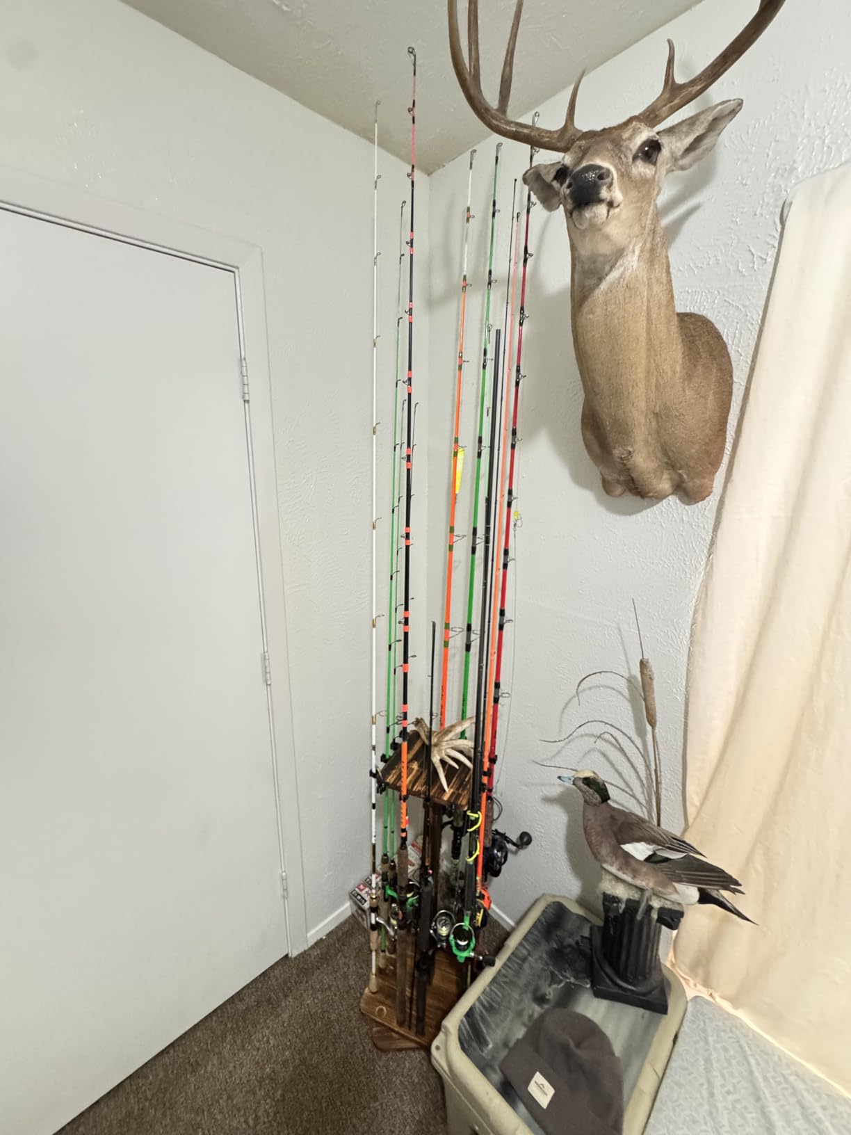 Ghosthorn Rotating Fishing Rod Holder for Garage,Wood Floor Stand Pole Rack customer photo 1