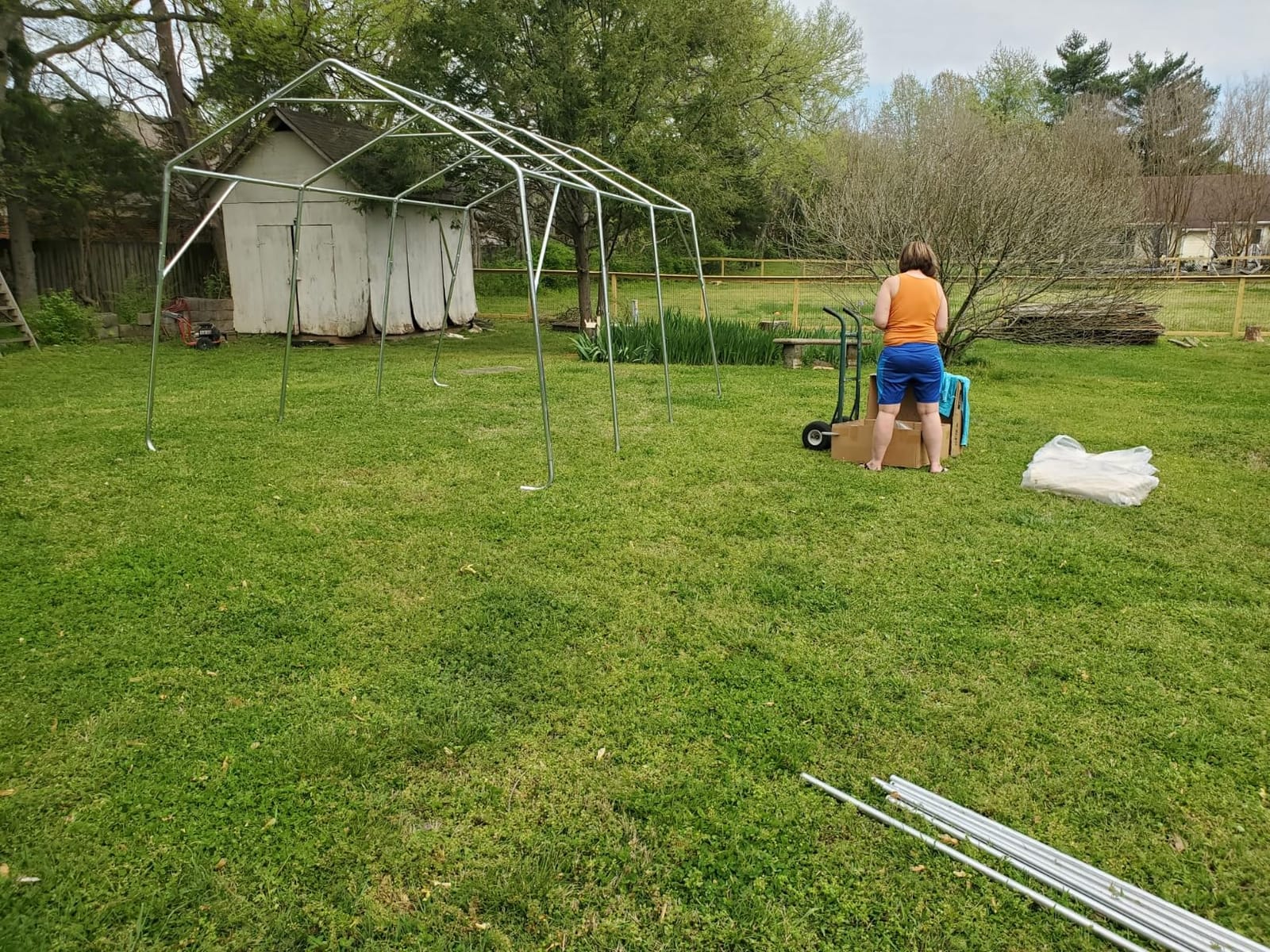 ADVANCE OUTDOOR 10X20 ft Carport Heavy Duty Outdoor Patio Portable Canopy Storage Shelter Shed with 2 Rolled up Zipper Doors & Vents for Snowmobile Garden Tools, Gray customer photo 2