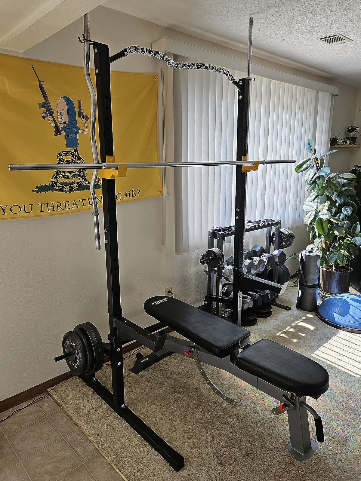 BEKING Squat Rack,All-in-ONE Power Rack Cage with Pull Up Bar,Adjustable Power Cage with Barbell Rack & Weight Plate Storage,Strength Training Workout Station for Home Gym Fitness,Space-Saving Design customer photo 1