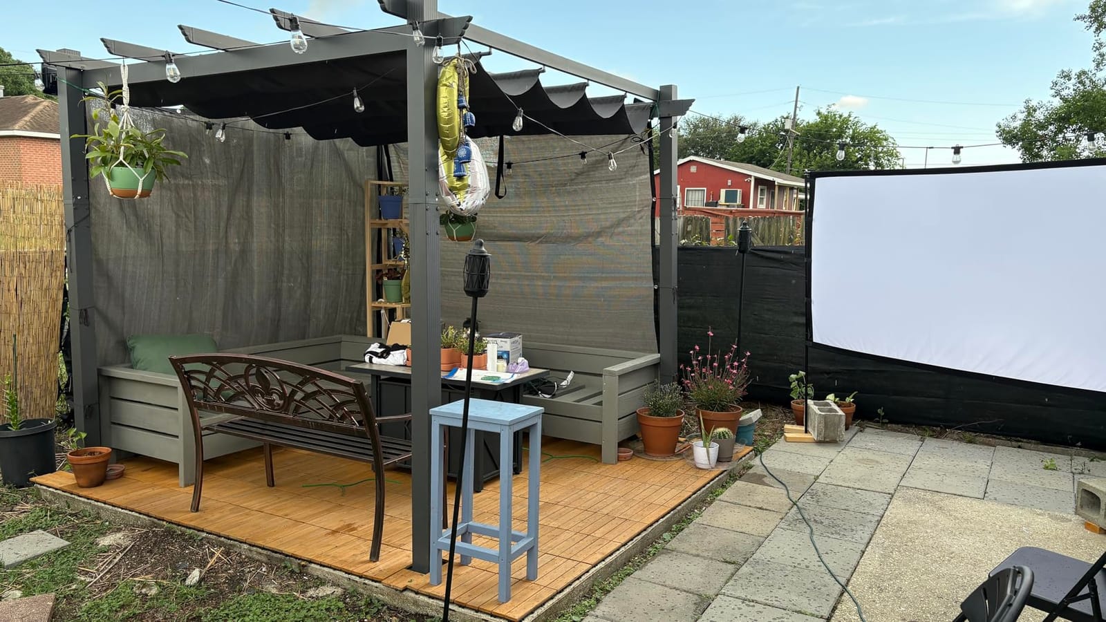 PURPLE LEAF Outdoor Retractable Pergola 10' X 12' Canopy Aluminum, Gray customer photo 1